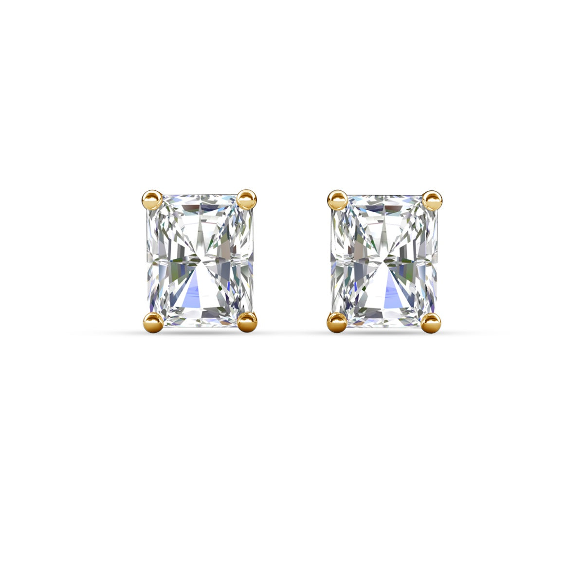 Mia 14k 镀金纯银钻石仿真水晶耳钉