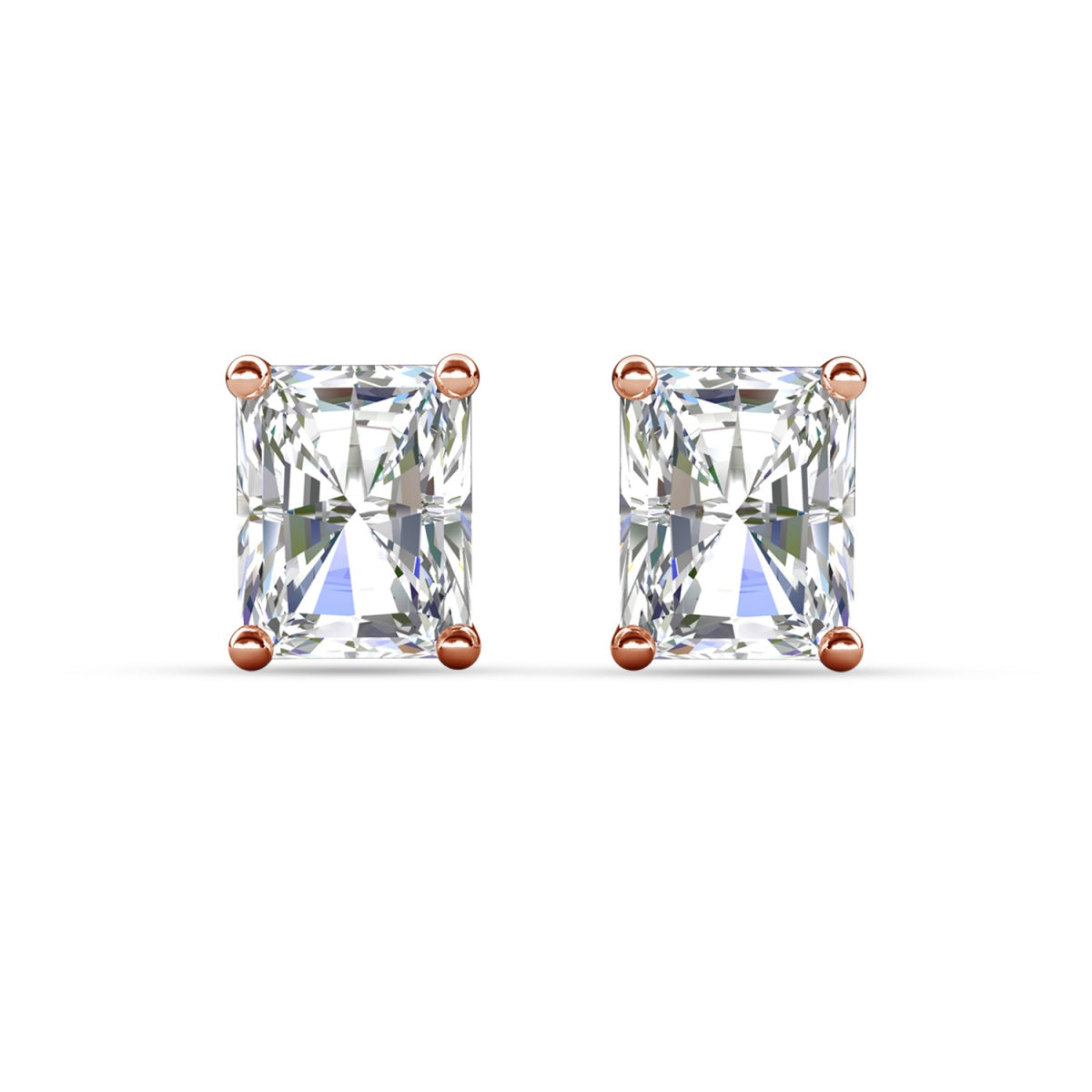 Mia 14k 镀金纯银钻石仿真水晶耳钉