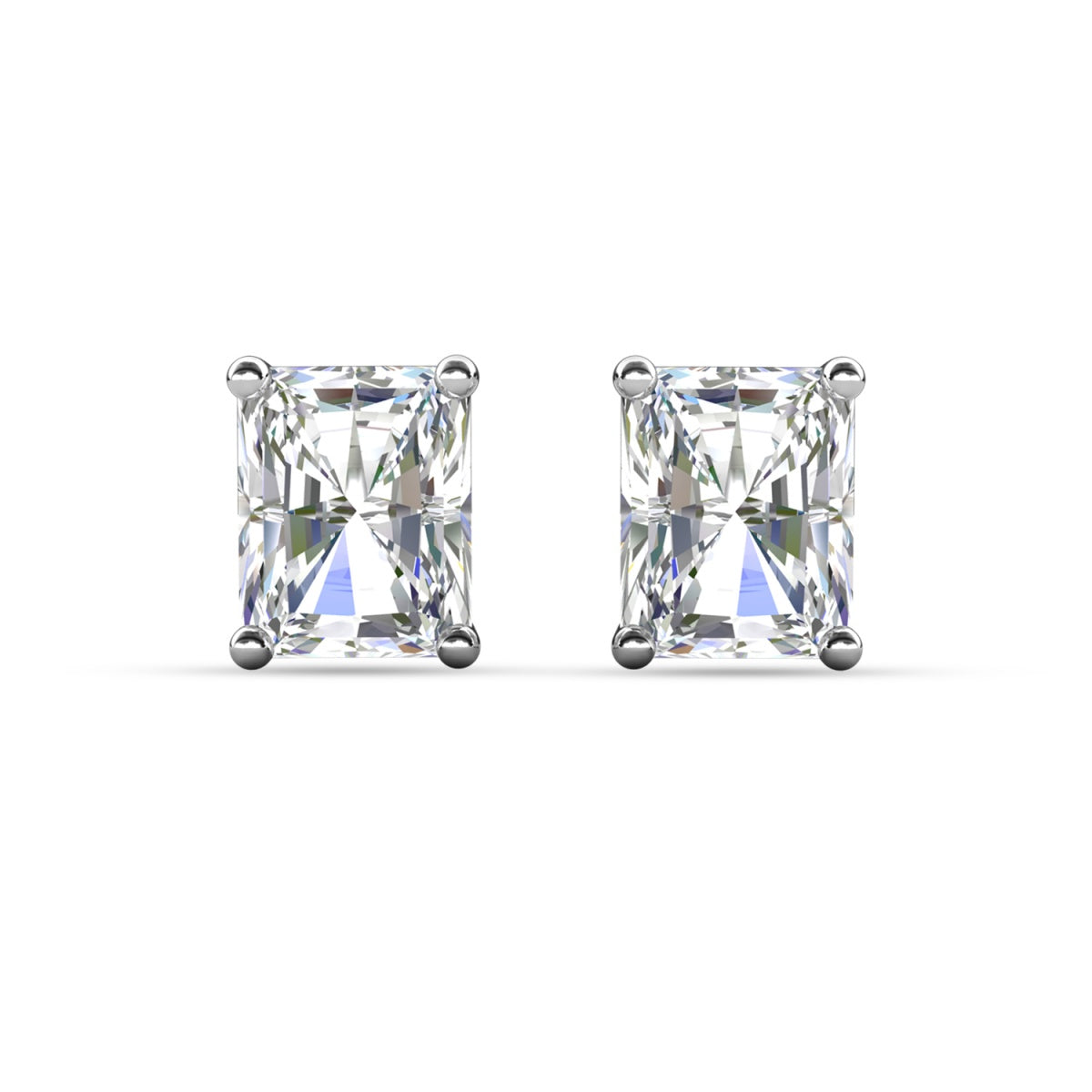 Mia 14k 镀金纯银钻石仿真水晶耳钉