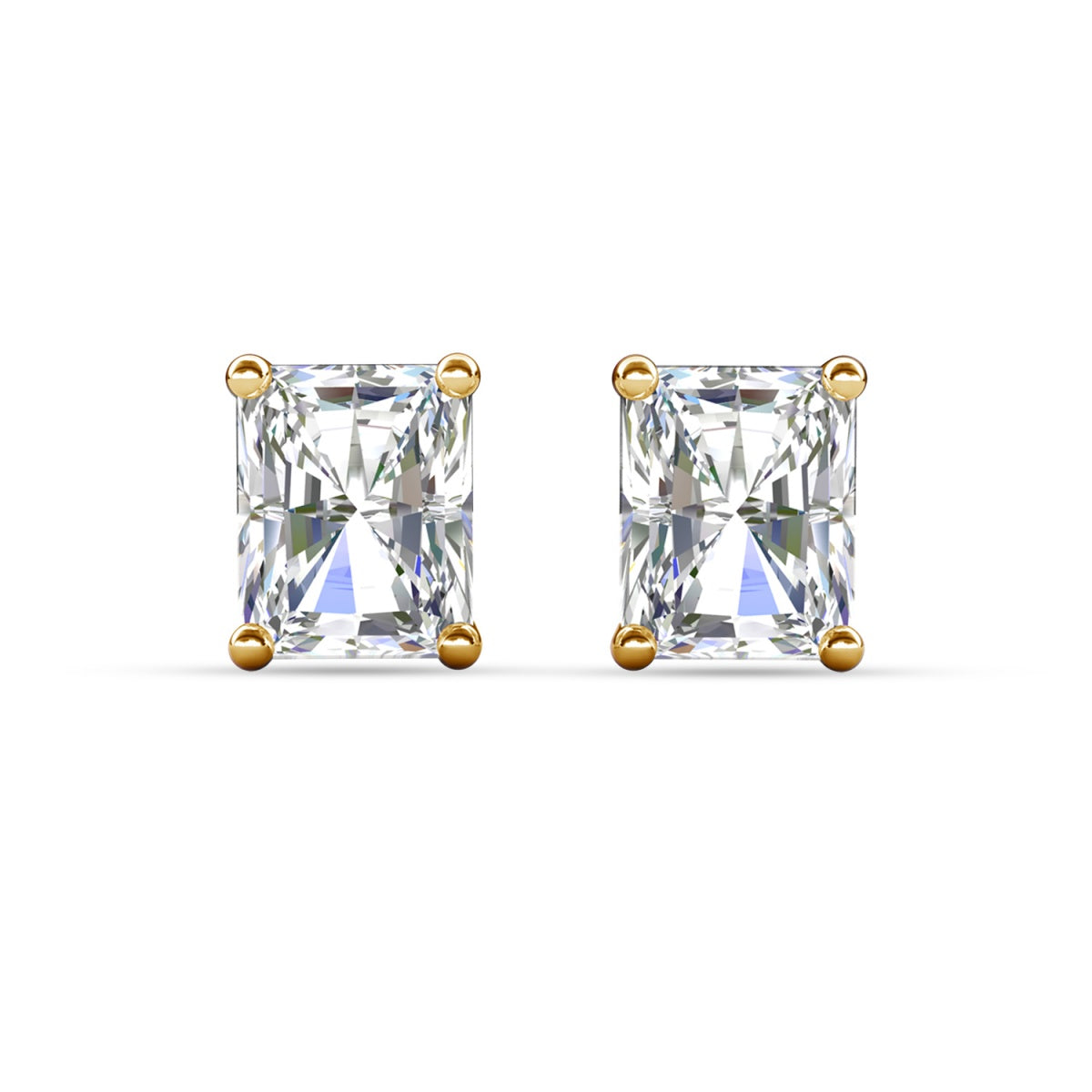 Mia 14k 镀金纯银钻石仿真水晶耳钉