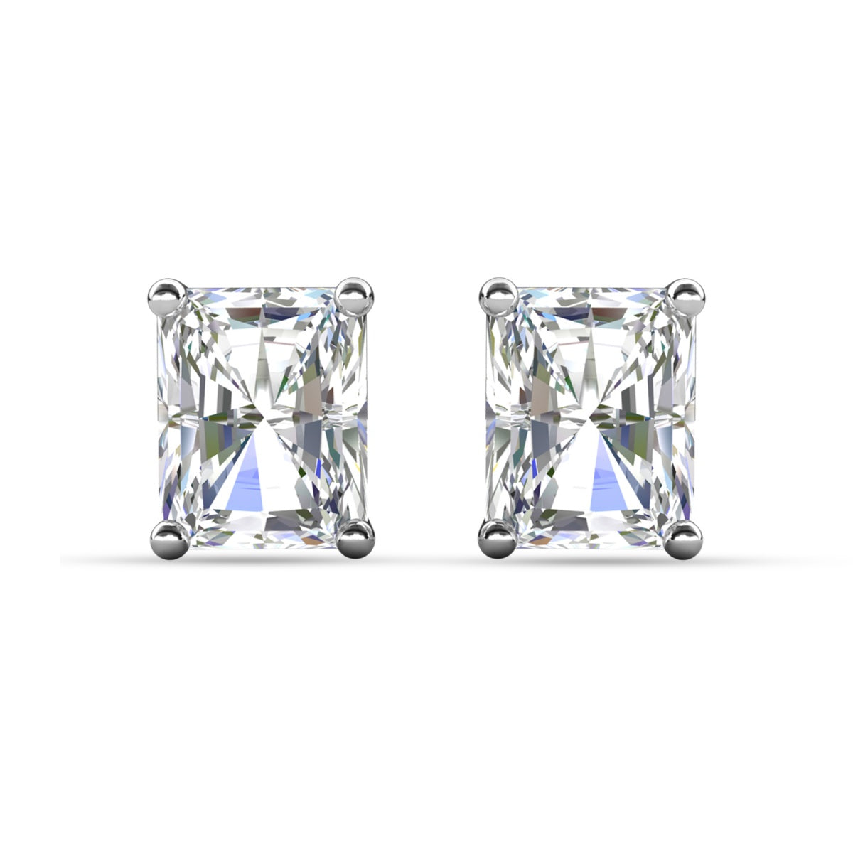 Mia 14k 镀金纯银钻石仿真水晶耳钉