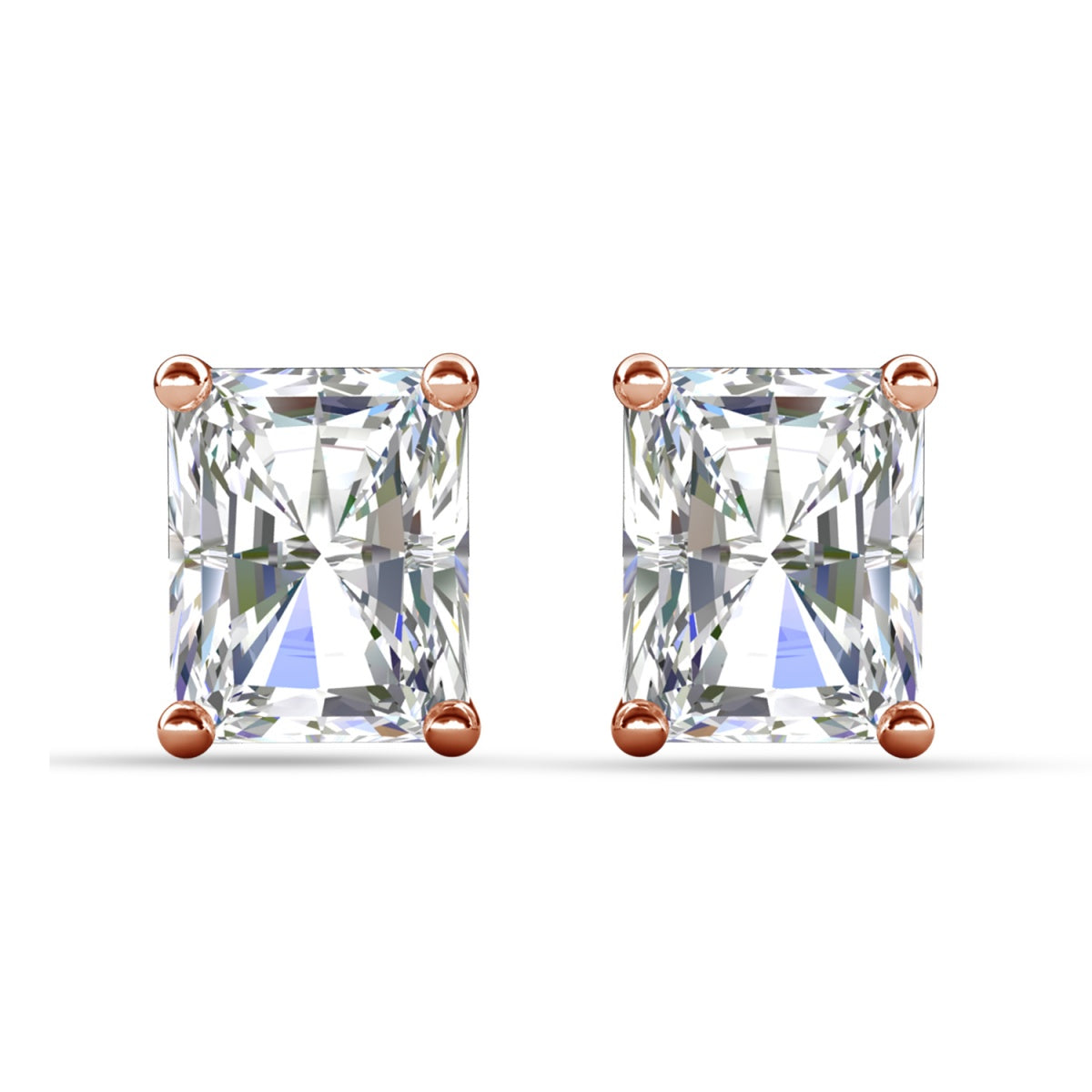 Mia 14k 镀金纯银钻石仿真水晶耳钉