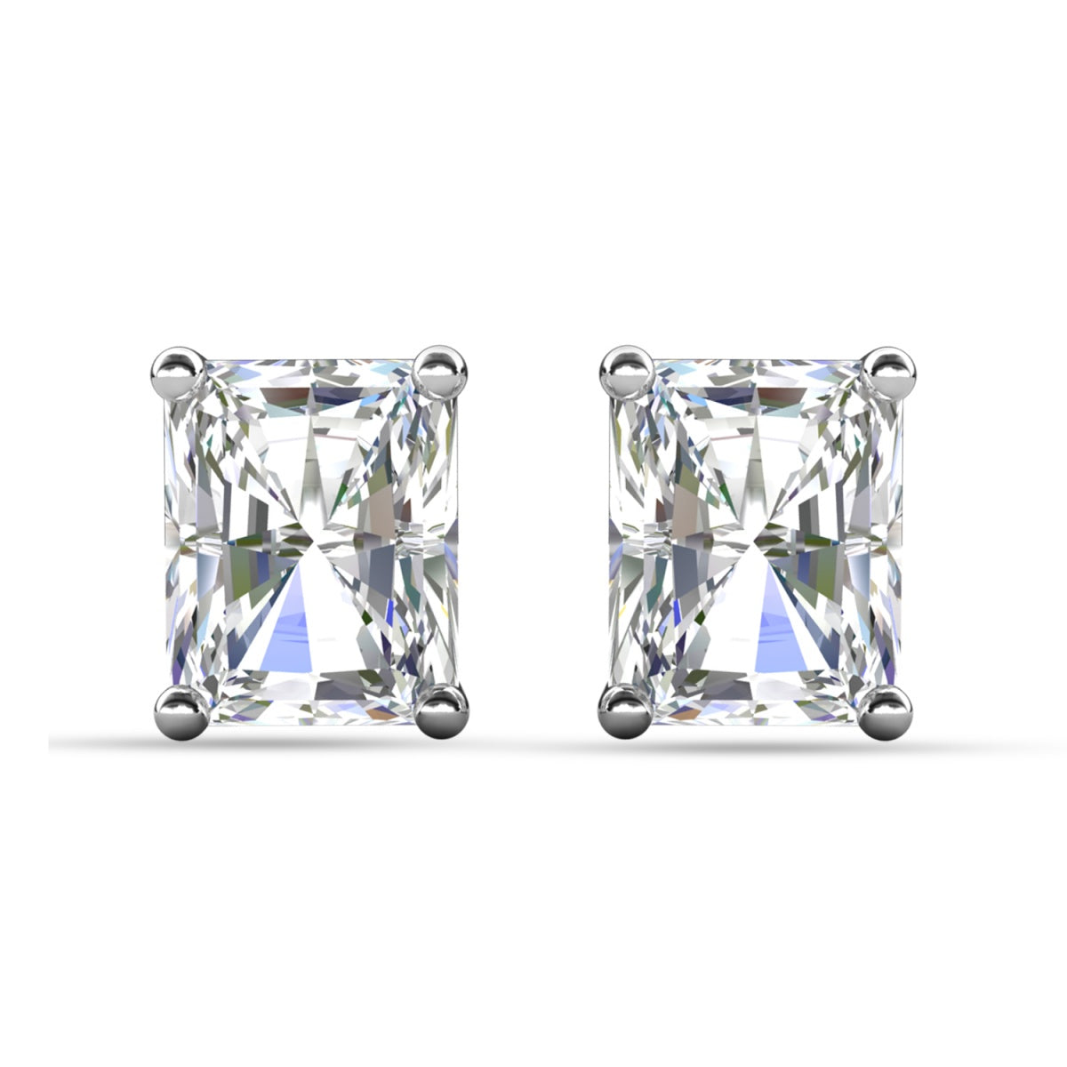Mia 14k 镀金纯银钻石仿真水晶耳钉