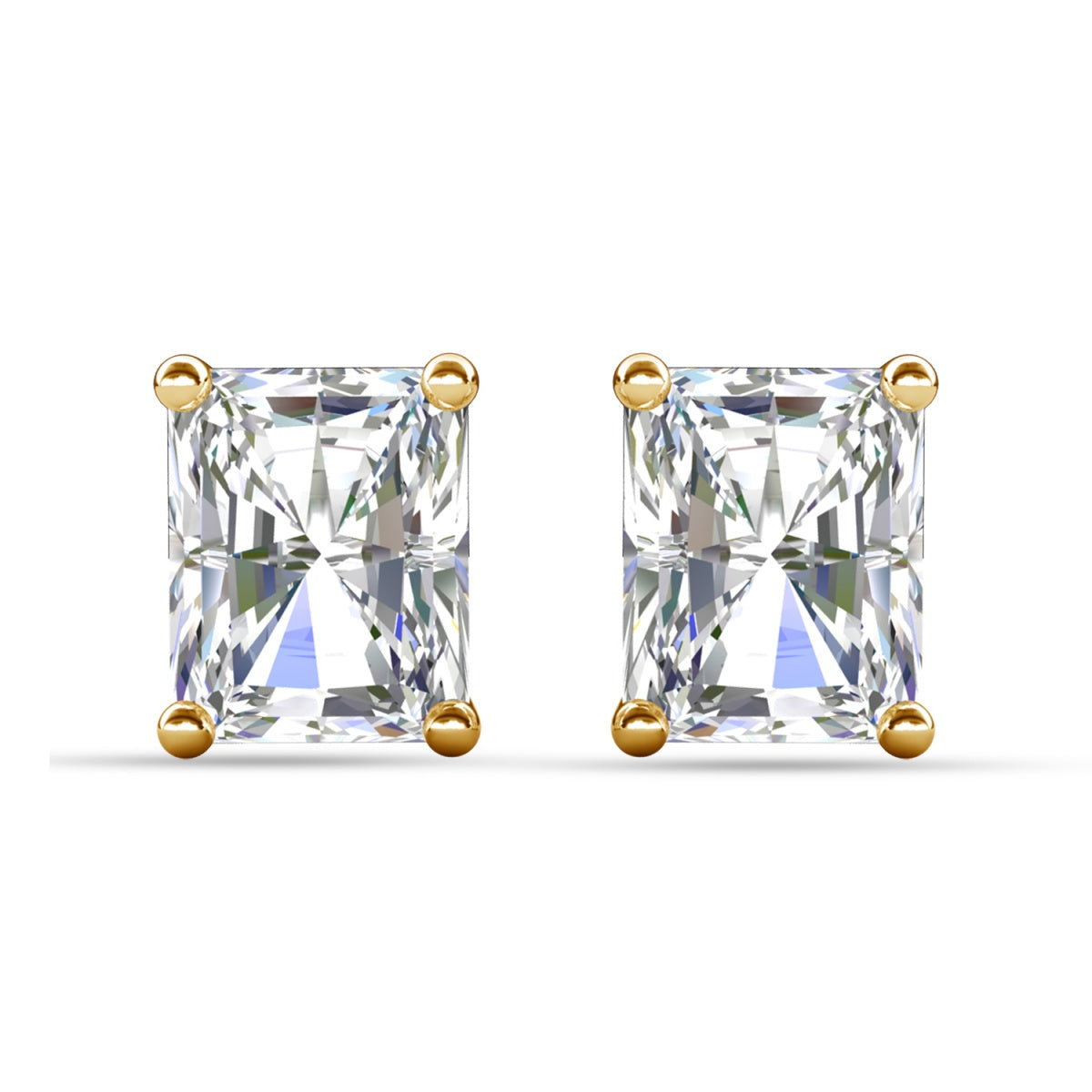 Mia 14k 镀金纯银钻石仿真水晶耳钉
