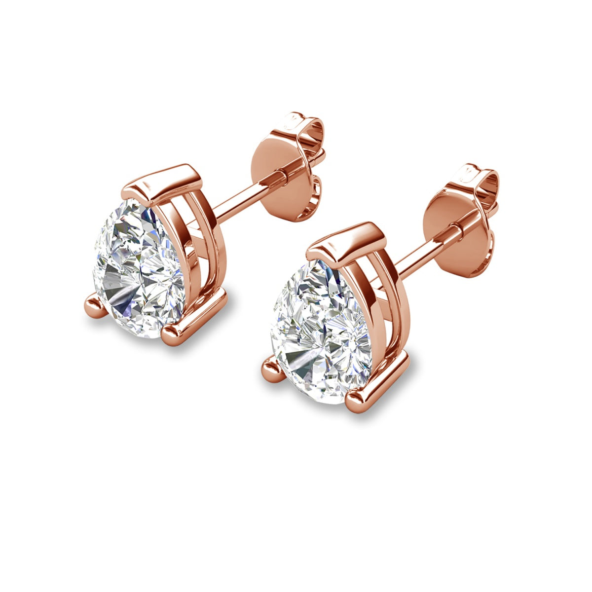 Mia 14k 镀金纯银钻石仿真水晶耳钉