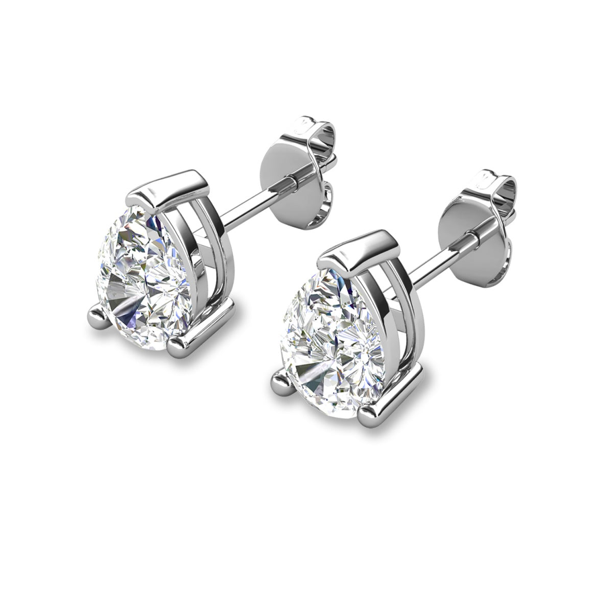Mia 14k 镀金纯银钻石仿真水晶耳钉