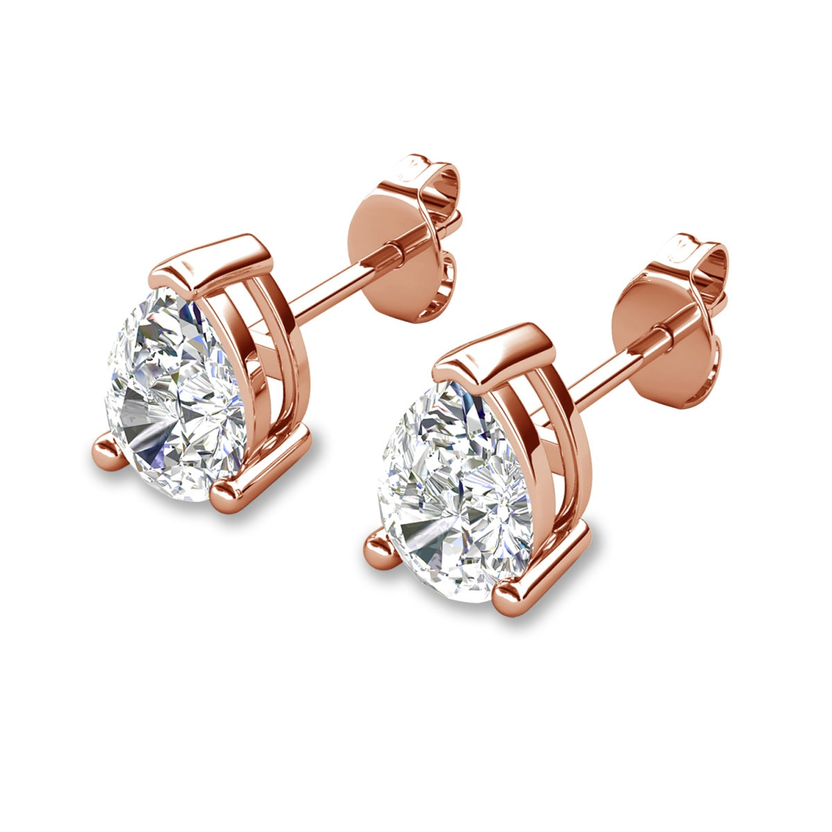 Mia 14k 镀金纯银钻石仿真水晶耳钉