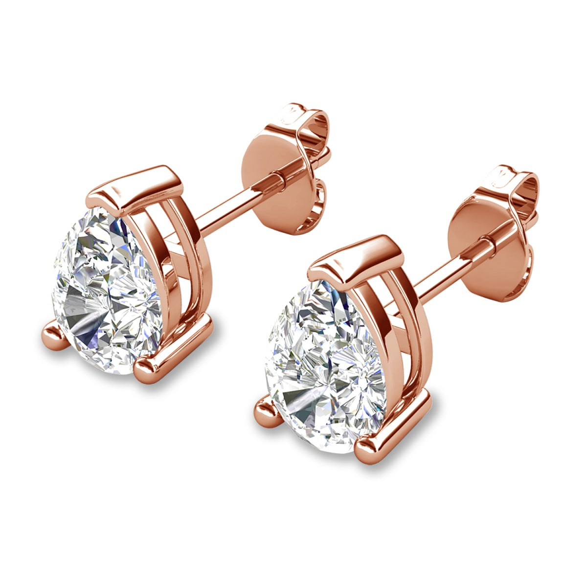 Mia 14k 镀金纯银钻石仿真水晶耳钉