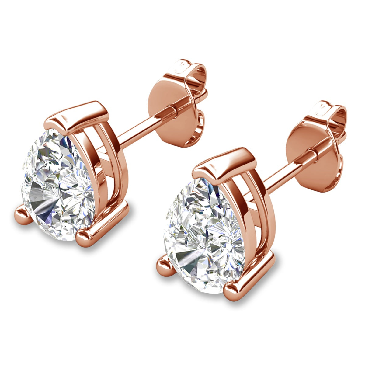 Mia 14k 镀金纯银钻石仿真水晶耳钉