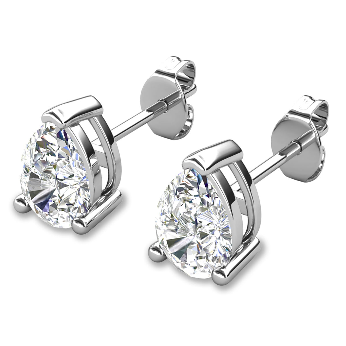 Mia 14k 镀金纯银钻石仿真水晶耳钉