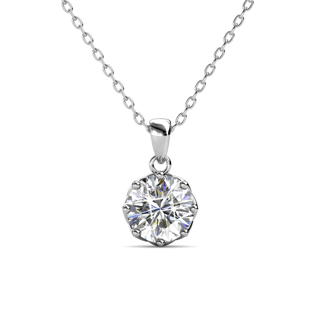 Eden white gold solitaire pendant necklace