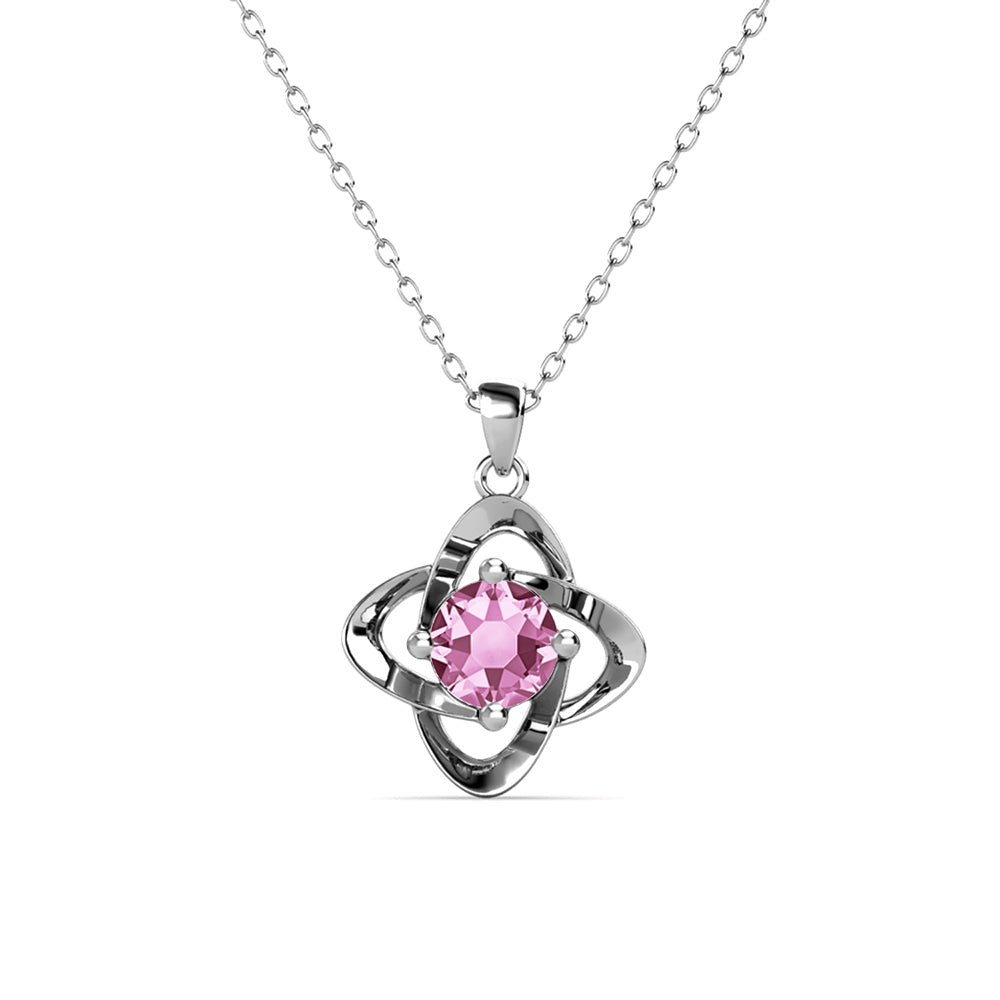 Infinity June Birthstone Alexandrite Necklace, 18k White Gold Plated Silver Birthstone Crystal Necklace