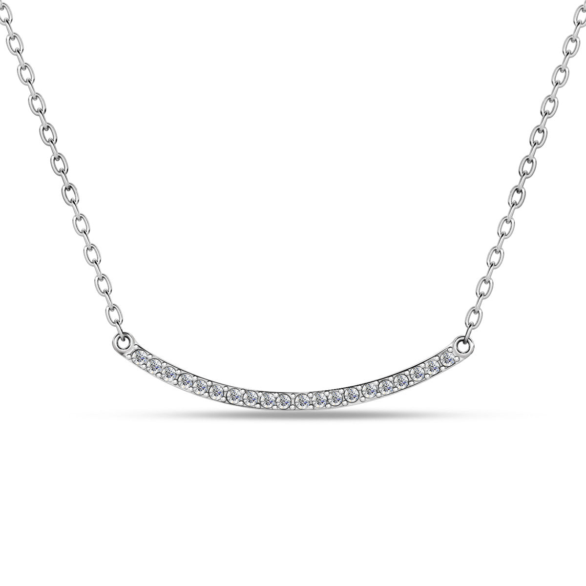 Tiana 18k White Gold Plated Linear Pendant Necklace with Swarovski Crystals