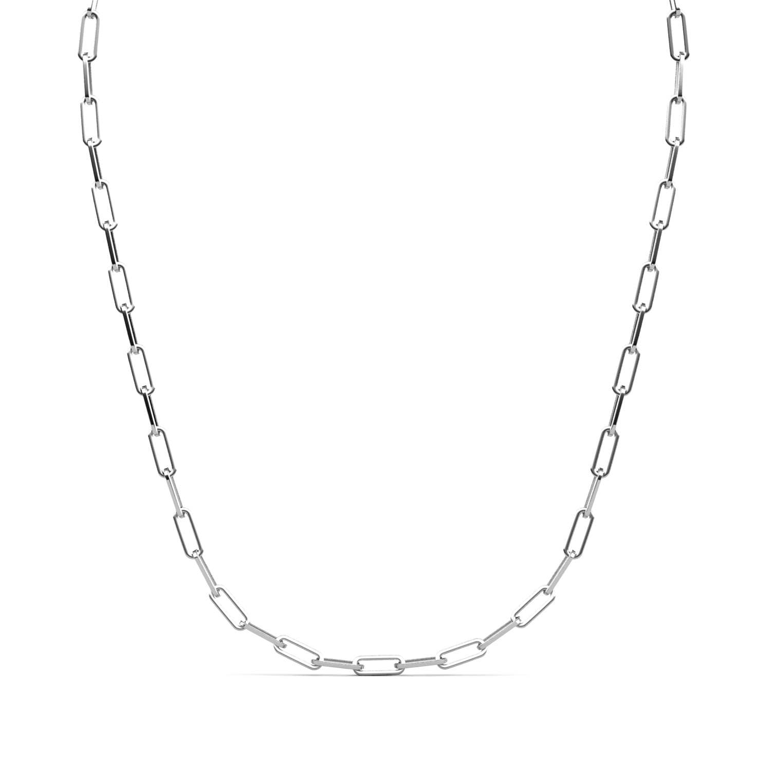 Tammy 18k White Gold Plated Paperclip Chain Necklace