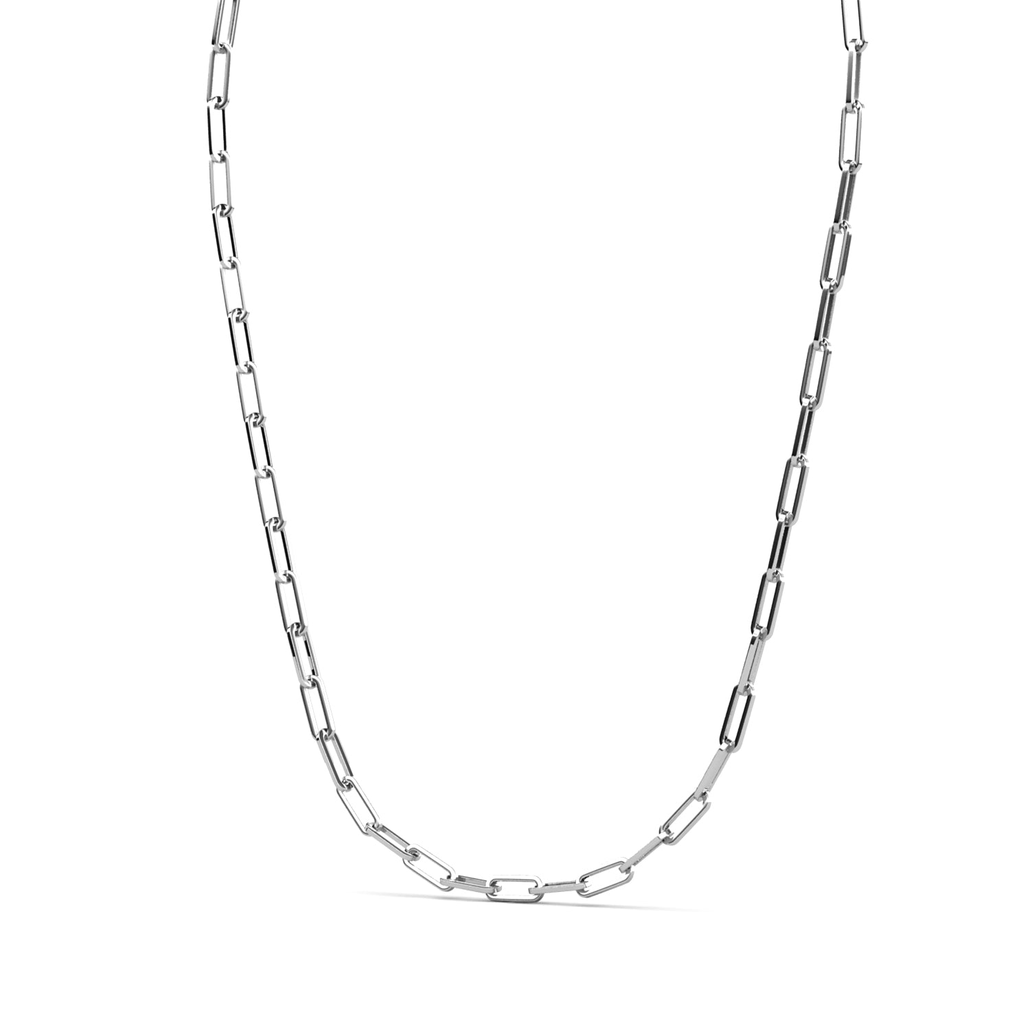Tammy 18k White Gold Plated Paperclip Chain Necklace