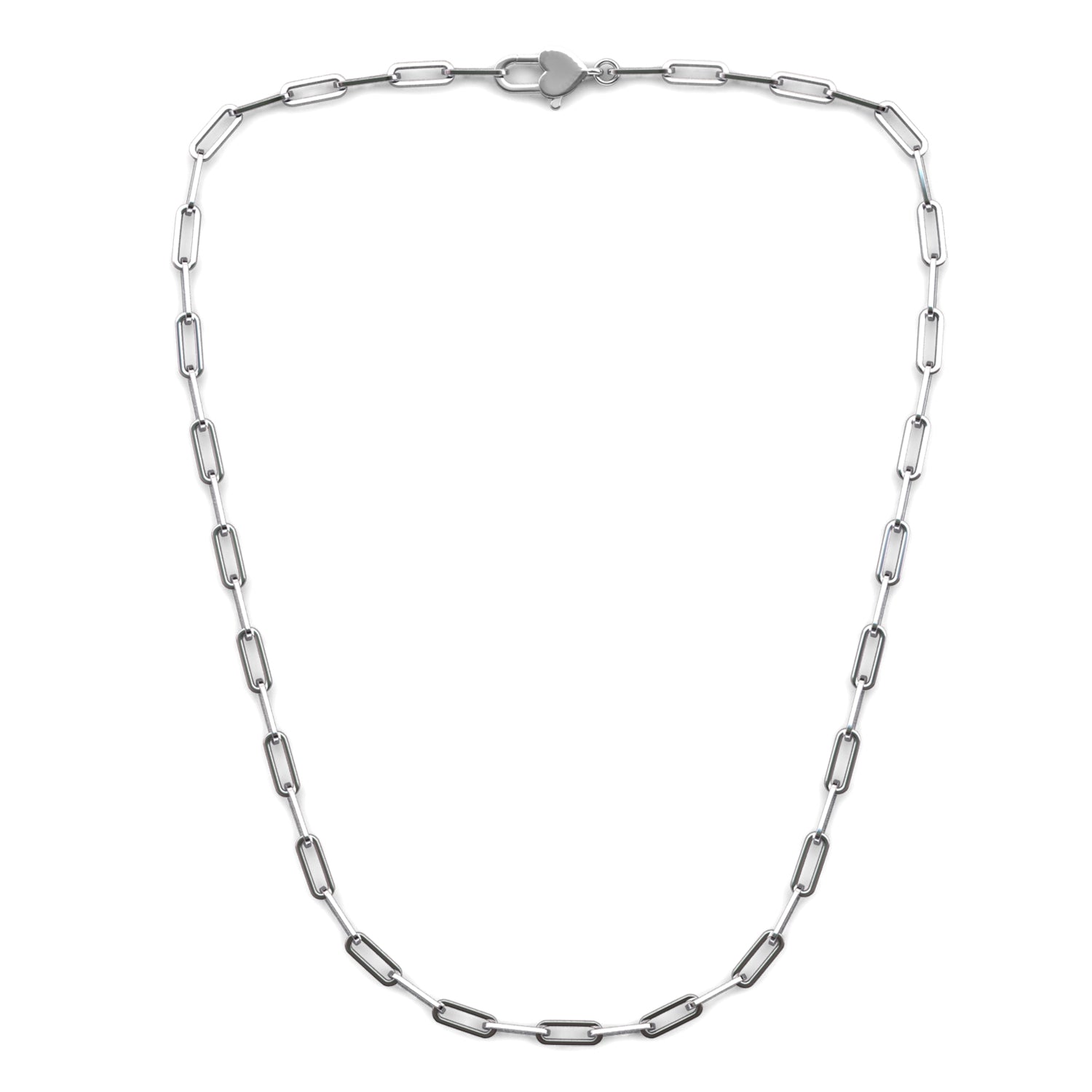 Tammy 18k White Gold Plated Paperclip Chain Necklace