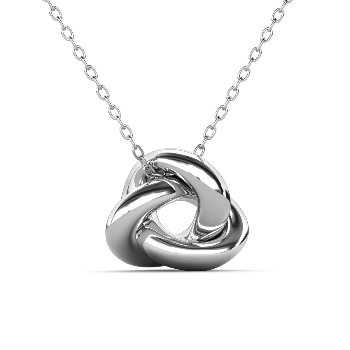 Ashley 18k White Gold Plated Knot Pendant Necklace