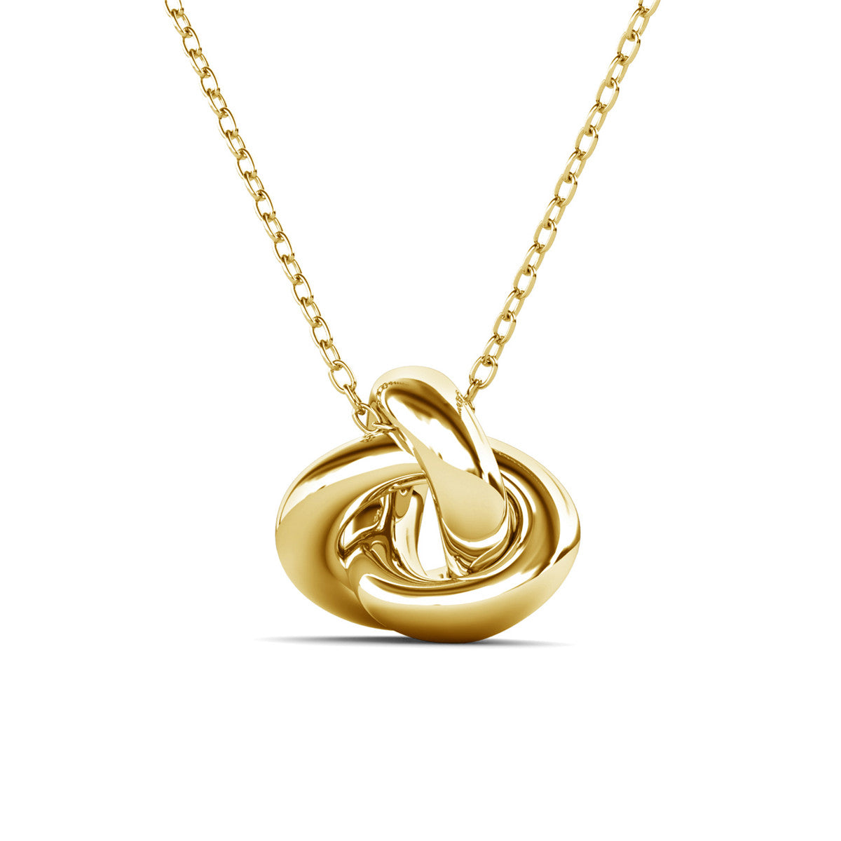 Ashley 18k White Gold Plated Knot Pendant Necklace