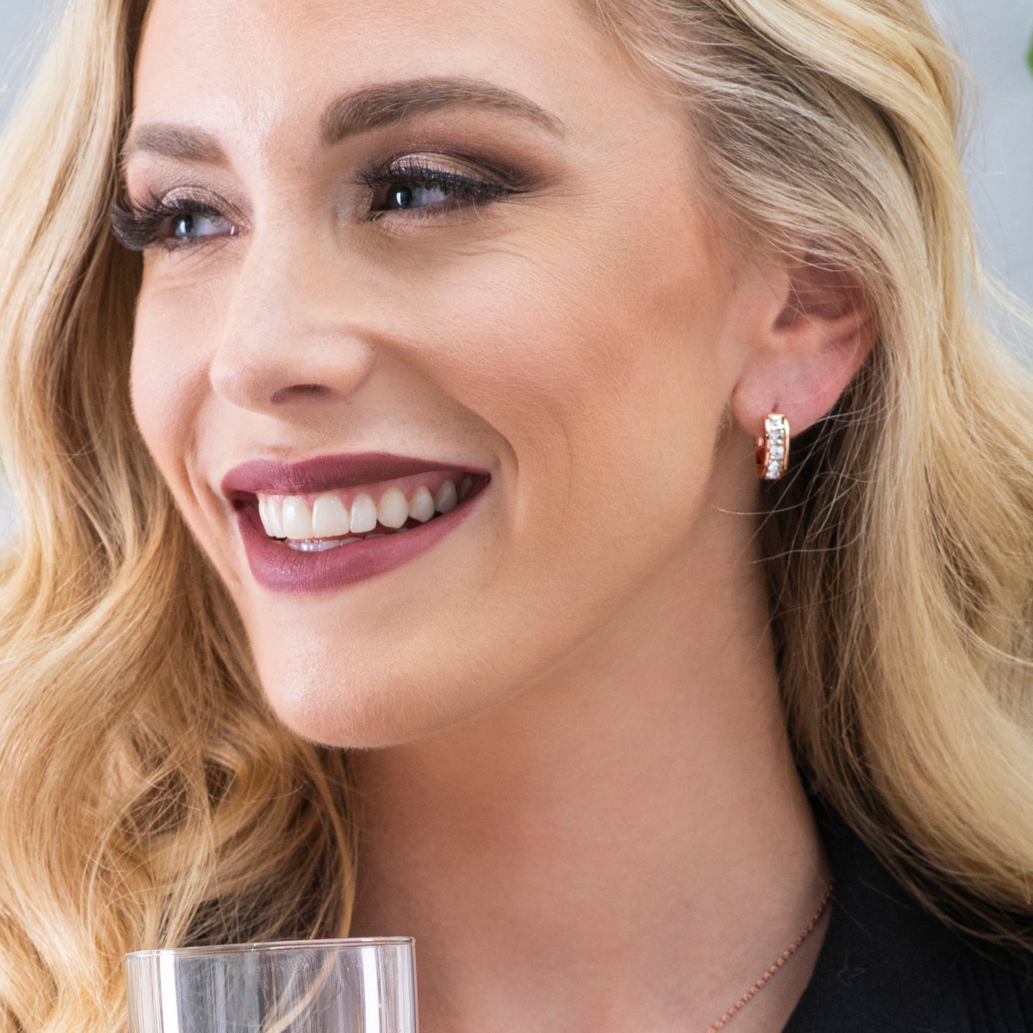Pack of 3 - Giselle 18k Gold Plated 15mm Hoop Crystal Earrings with Swarovski Crystal