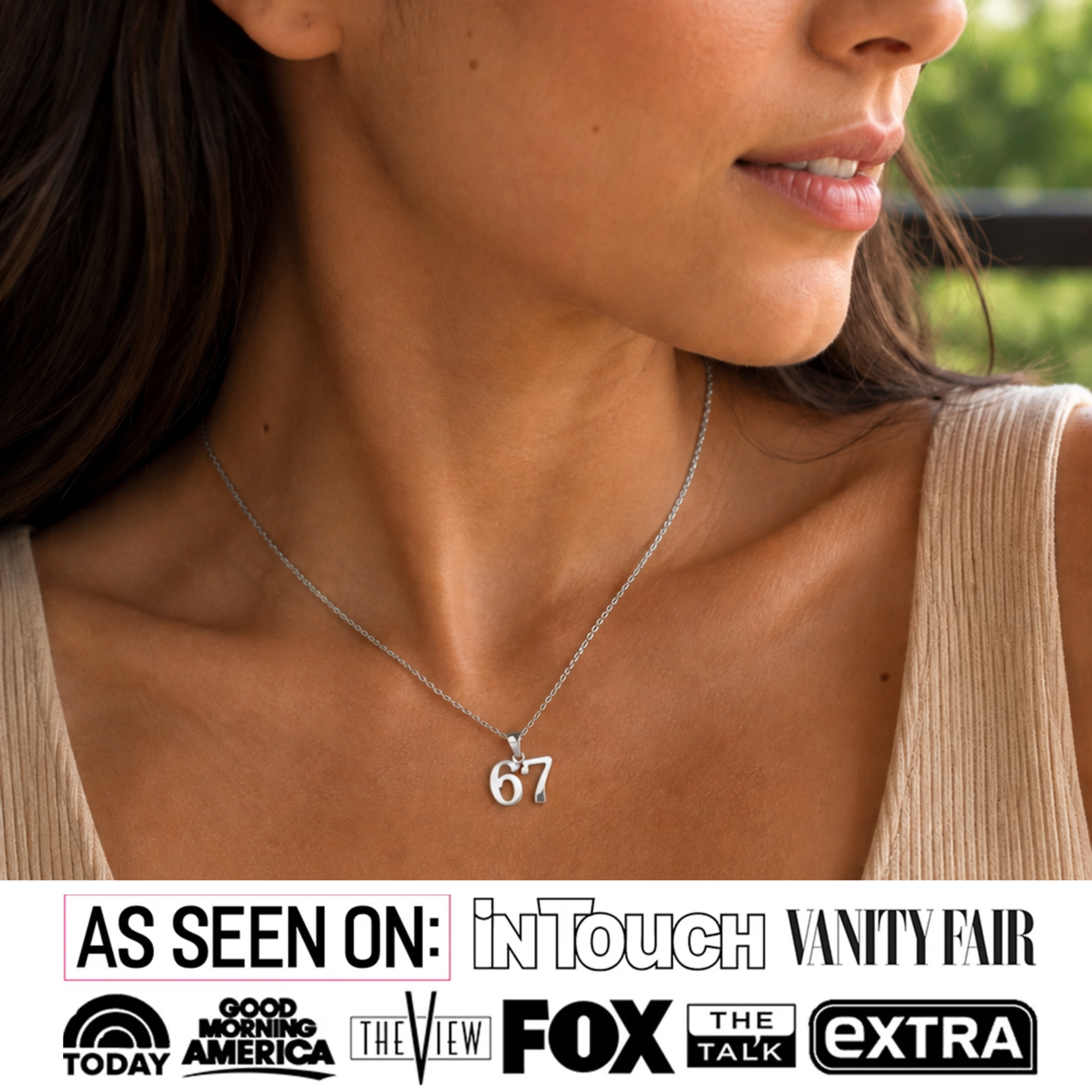 Danna 18k White Gold Plated 67 Pendant Necklace for Women