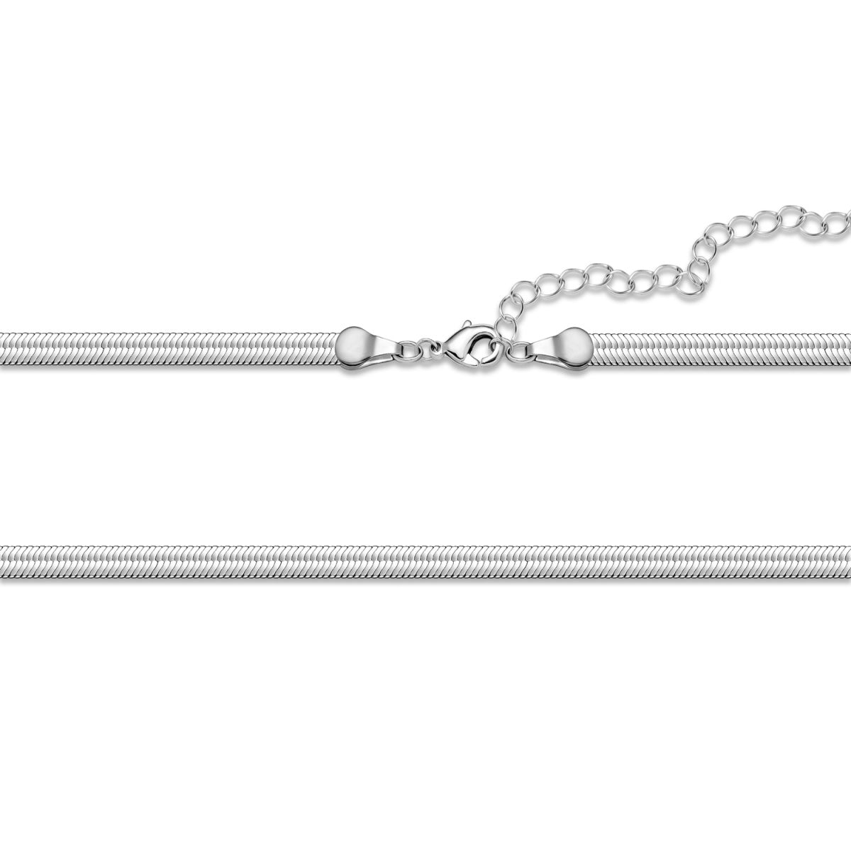 Delayne 18k White Gold Plated Stacking Necklace Chain