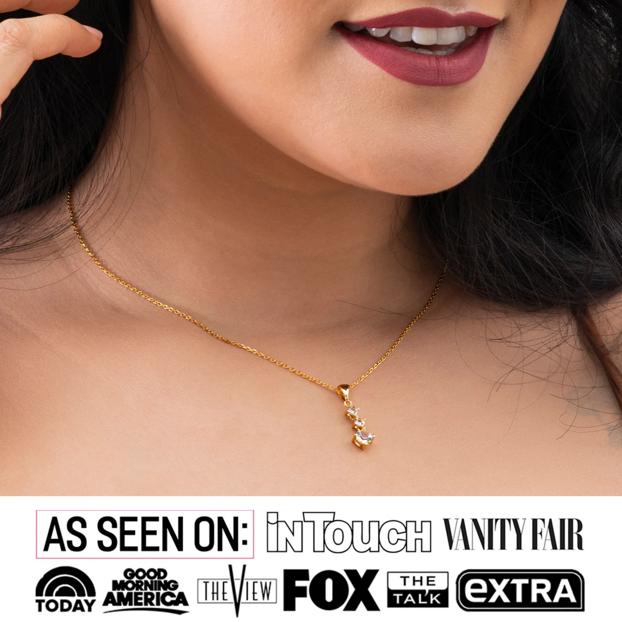 Delilah 18k White Gold Plated Drop Pendant Necklace with Swarovski Crystals