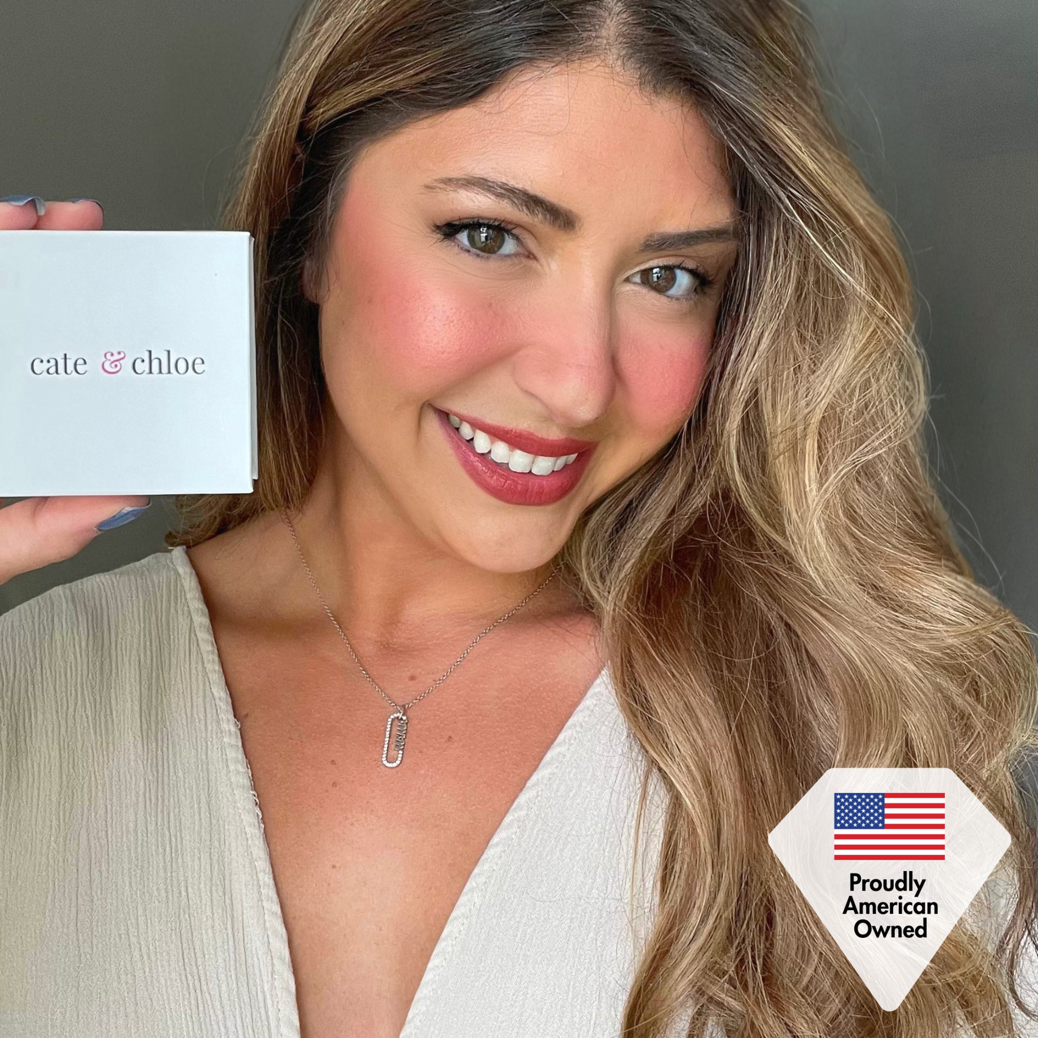 Mom 18k White Gold Plated Necklaces with Swarovski Crystals and Message Card