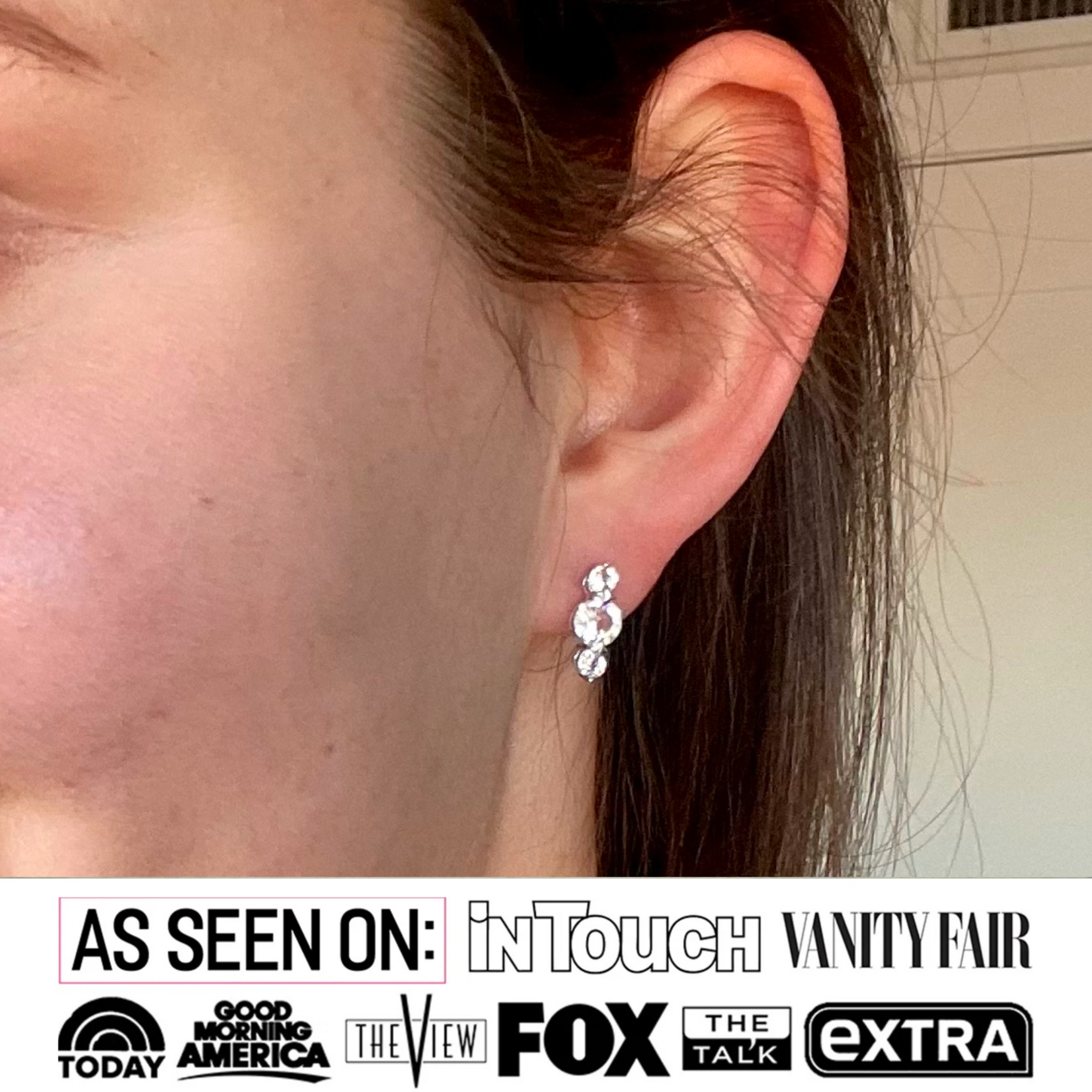 Ellie 18k White Gold Plated Stud Drop Earrings with Swarovski Crystals
