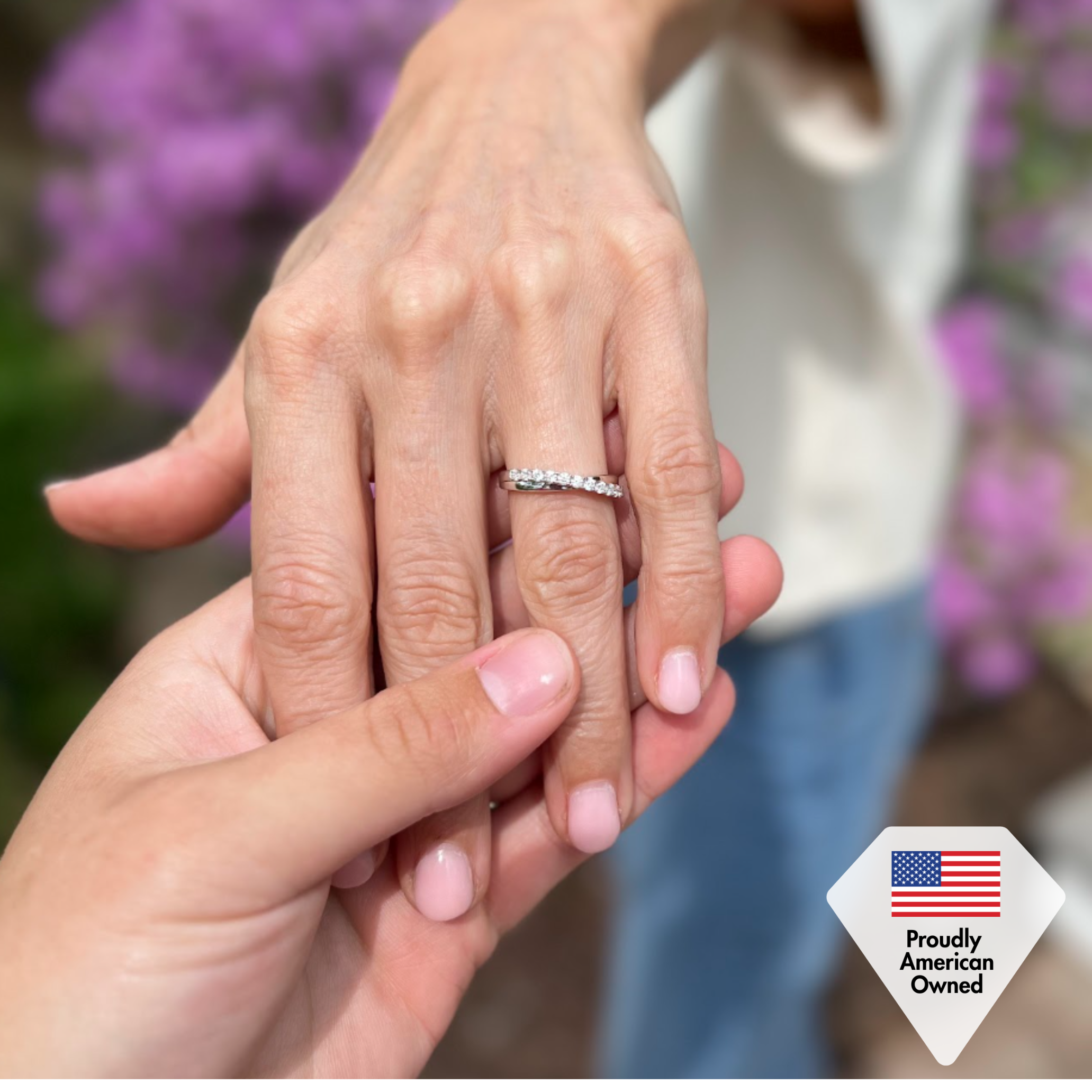 Moissanite by Cate & Chloe Emerson 0.36tcw Round Cut 925 Sterling Silver 18k White Gold Plated Wedding Band