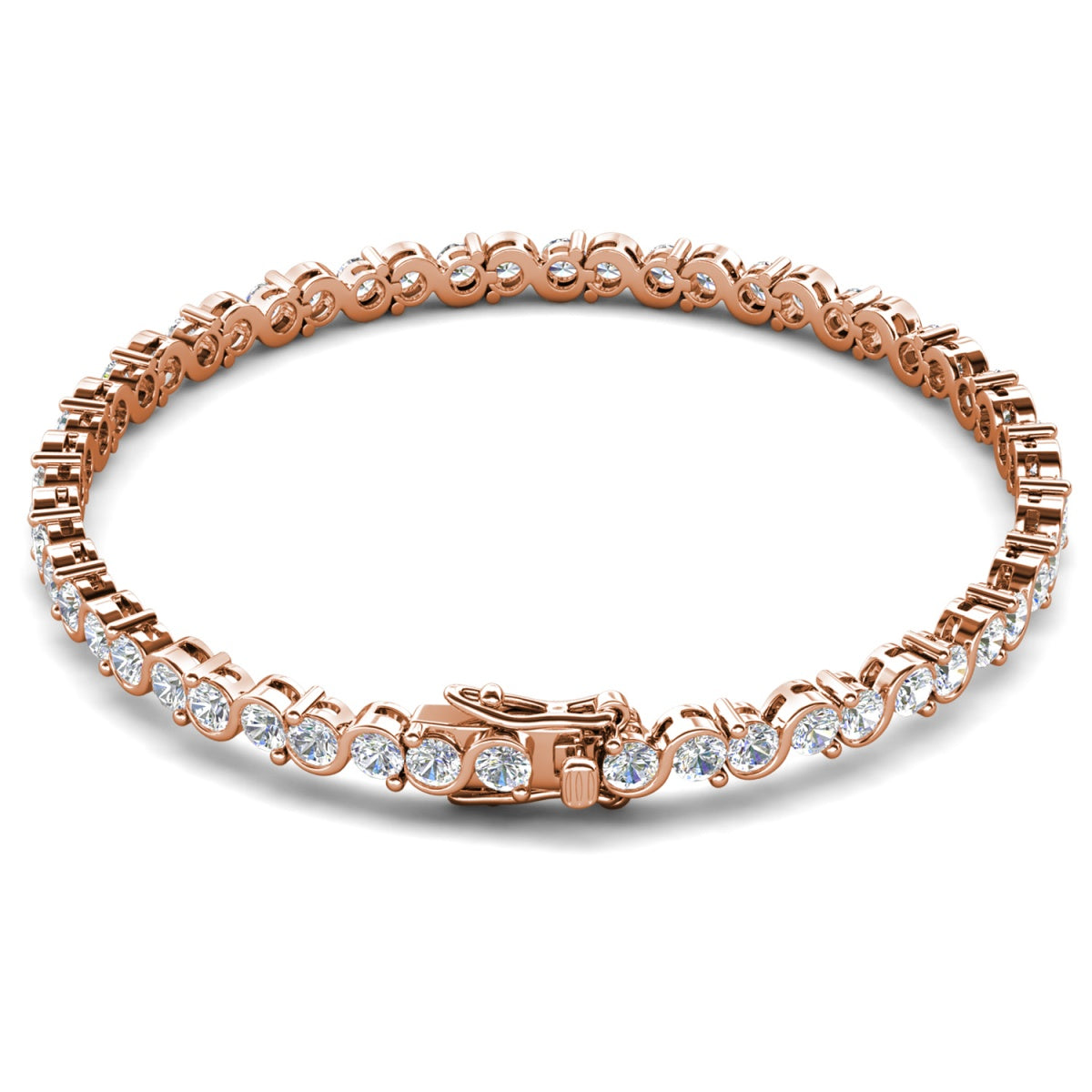 Ezra 18k White Gold Plated Infinity Tennis Bracelet with Simulated Diamond Crystals — Final Sale
