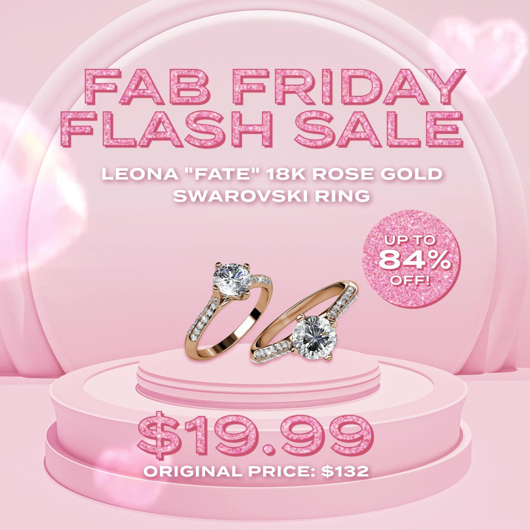 Leona "Fate" 18k Rose Gold Swarovski Ring - Fab Friday