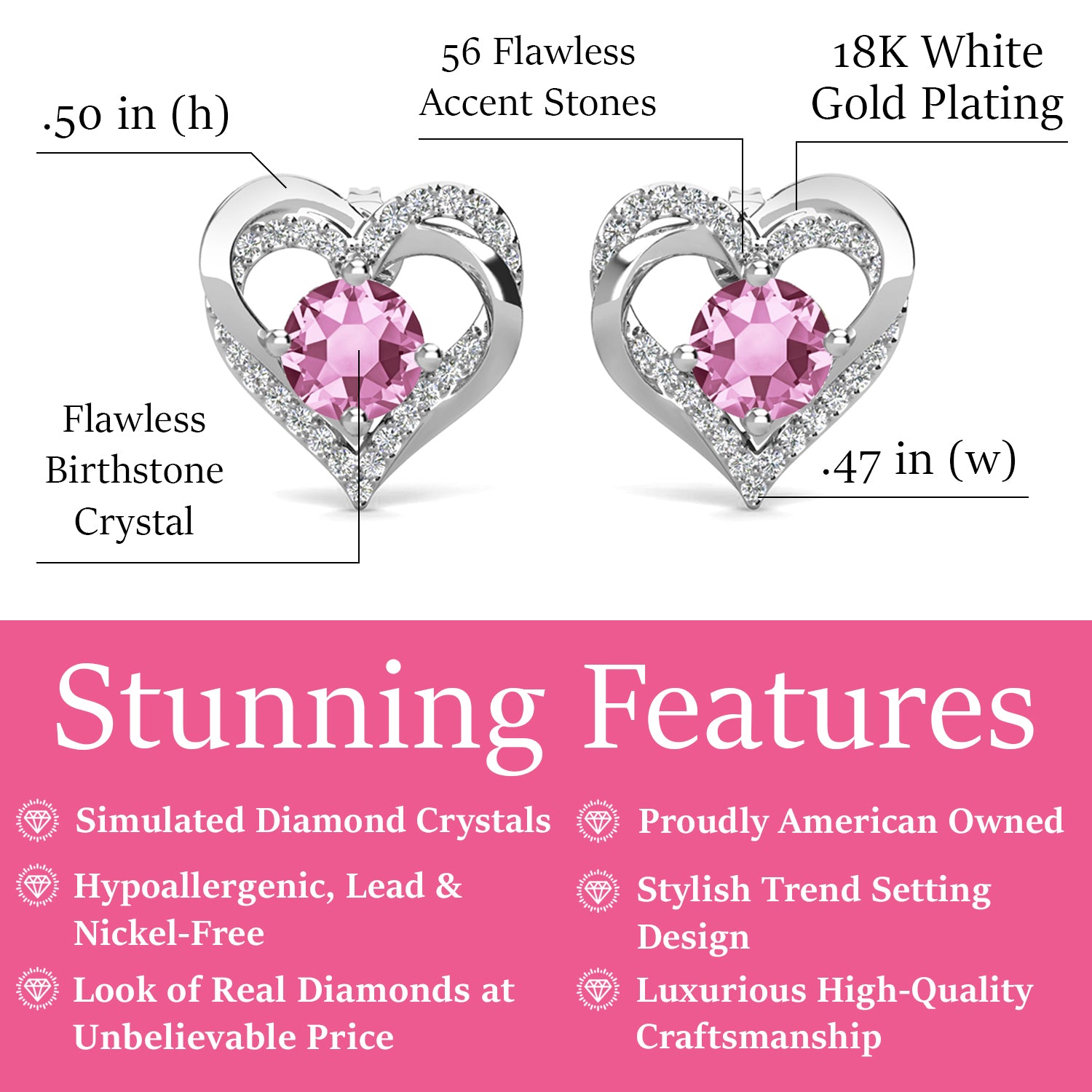 Buy Antique Pink Heart Earrings Crystal Heart Dangle Earrings Heart Drop Earrings  Swarovski Heart Shaped Earrings Valentines Day Gift Online in India - Etsy
