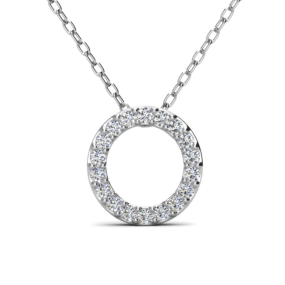 Ethereal Collection 18k White Gold Plated Initial Letter Pendant Necklace with Swarovski Crystals
