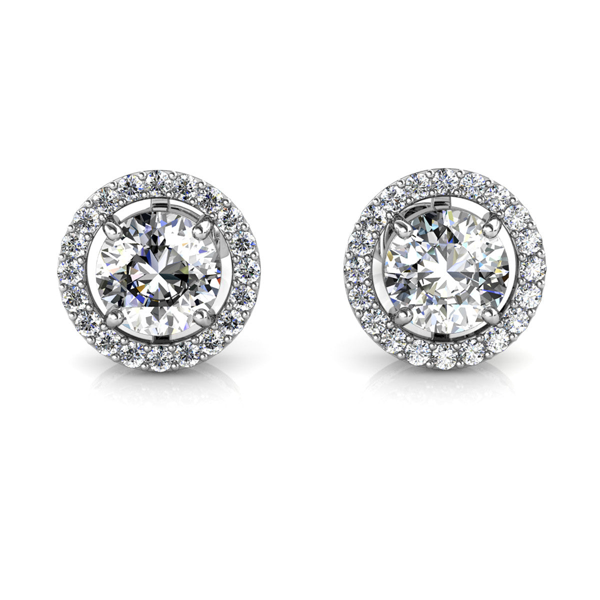 Moissanite by Cate & Chloe Kailani Sterling Silver Stud Earrings with Moissanite Crystals