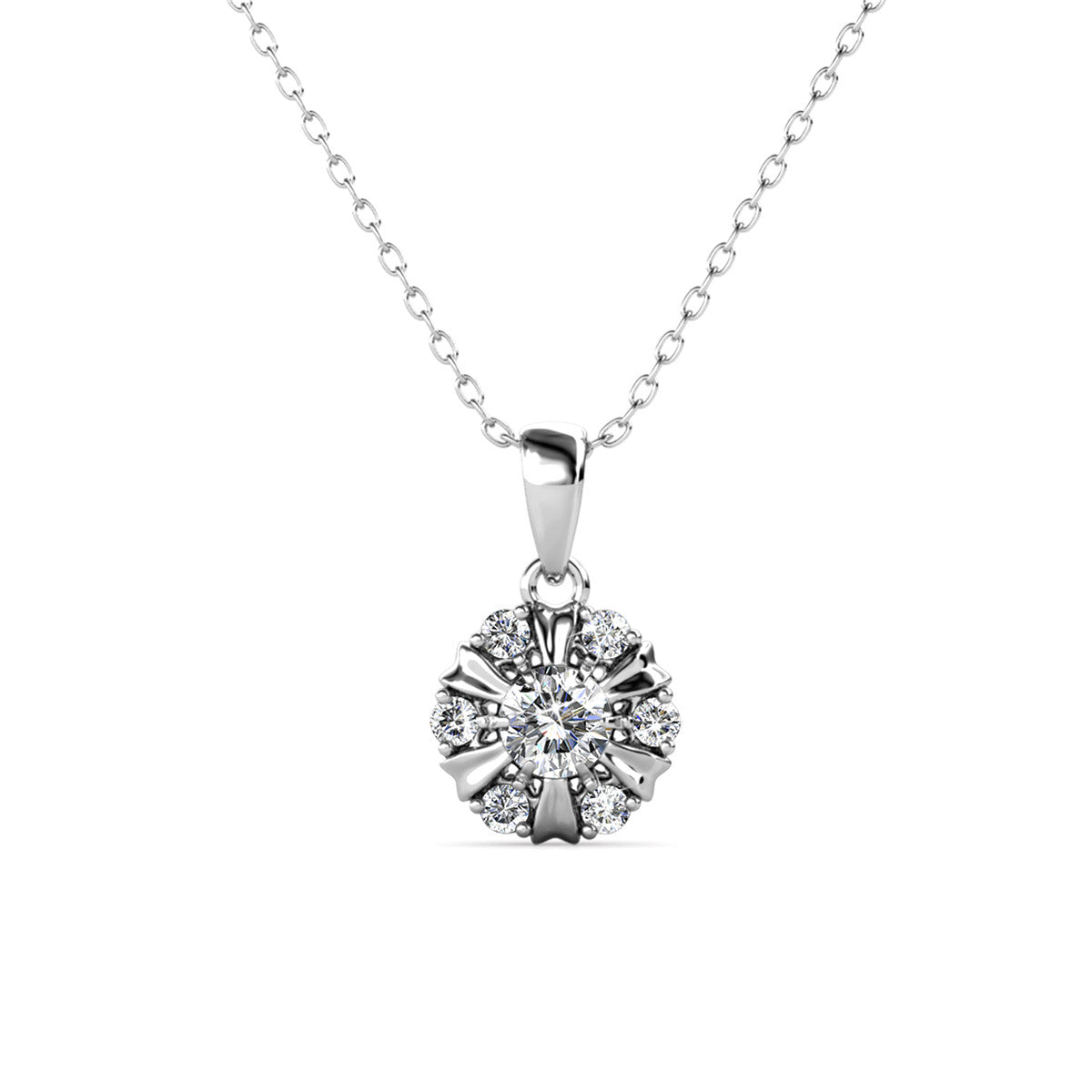 Millie 18k White Gold Plated Crystal Necklace