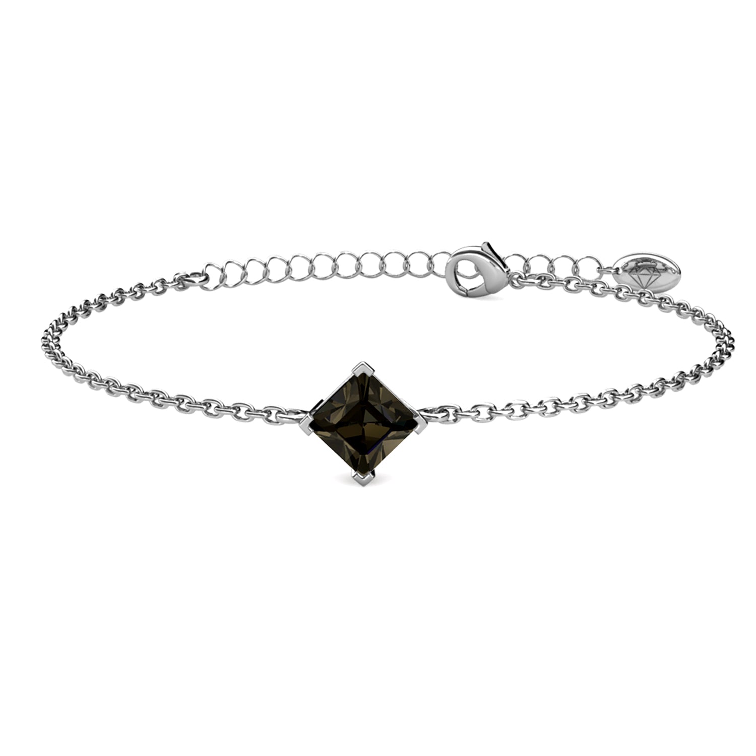 Samantha 18k White Gold Plated Bracelet with Black Swarovski Crystal