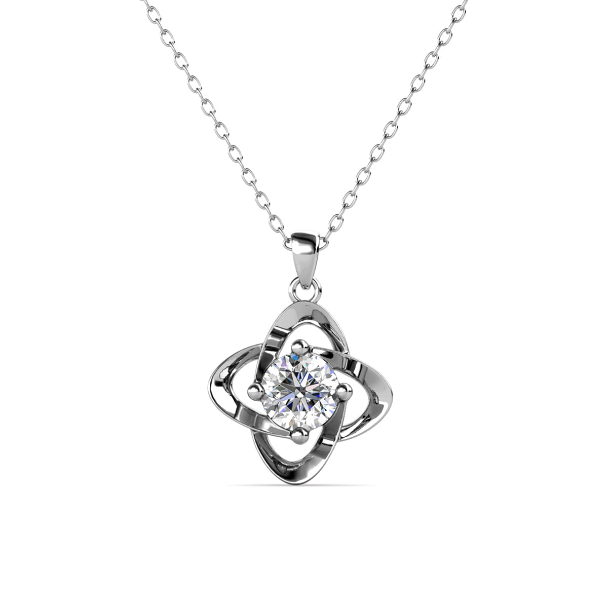 Infinity April Birthstone Diamond Necklace 18k White Gold Plated Silver Birthstone Necklace with Swarovski Crystal