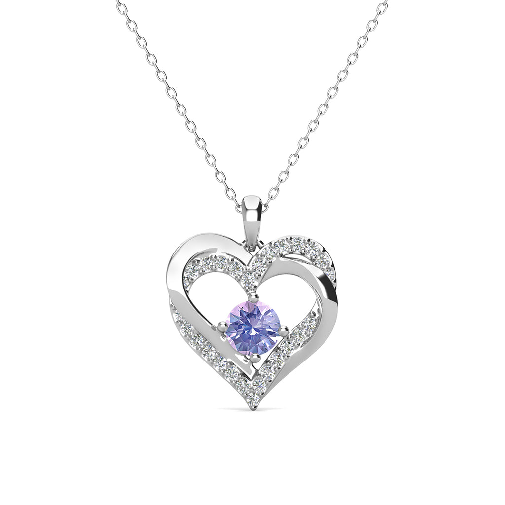 Forever June Birthstone 18k White Gold Plated Silver Double
