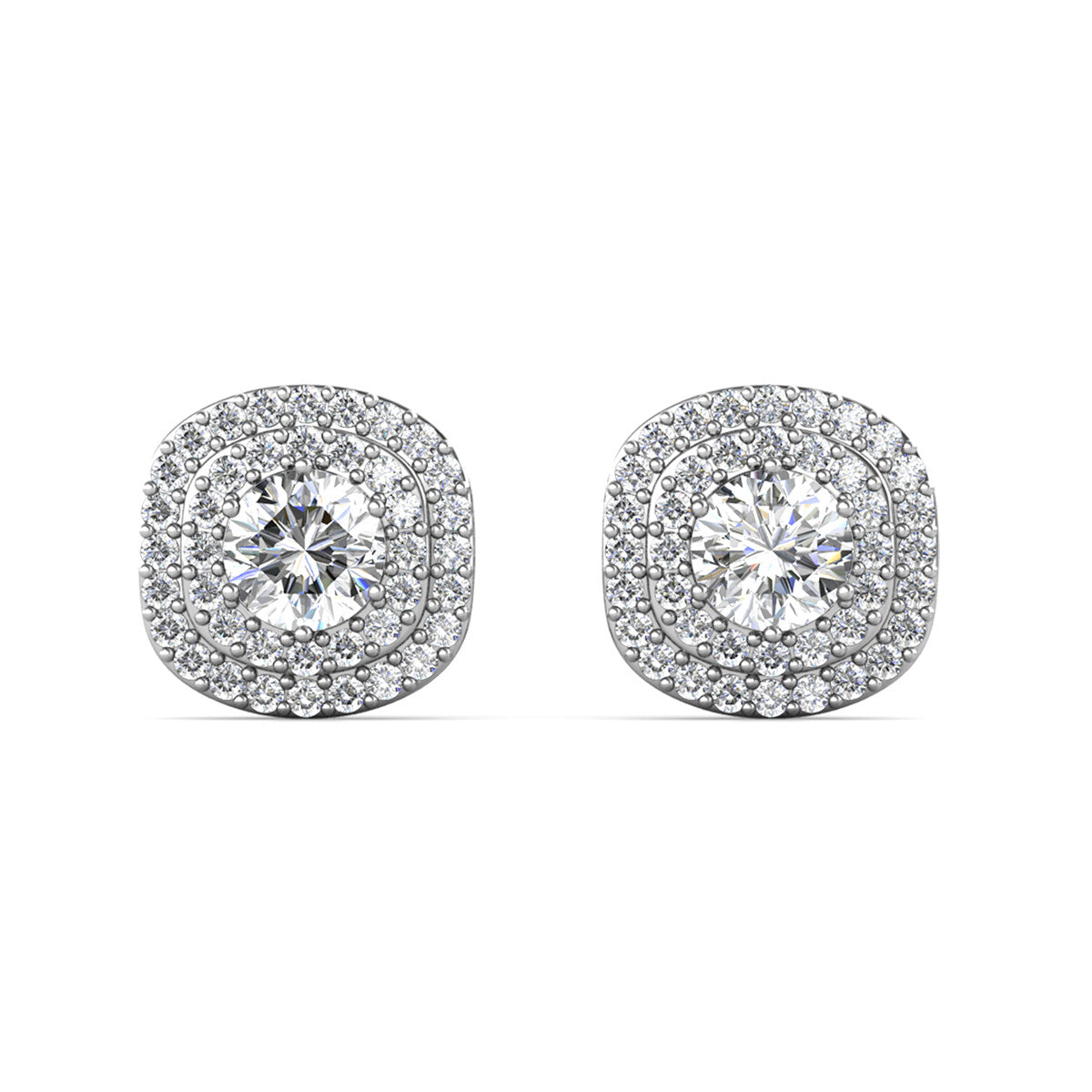 Moissanite by Cate & Chloe Lucy Sterling Silver Stud Earrings with Moissanite Crystals