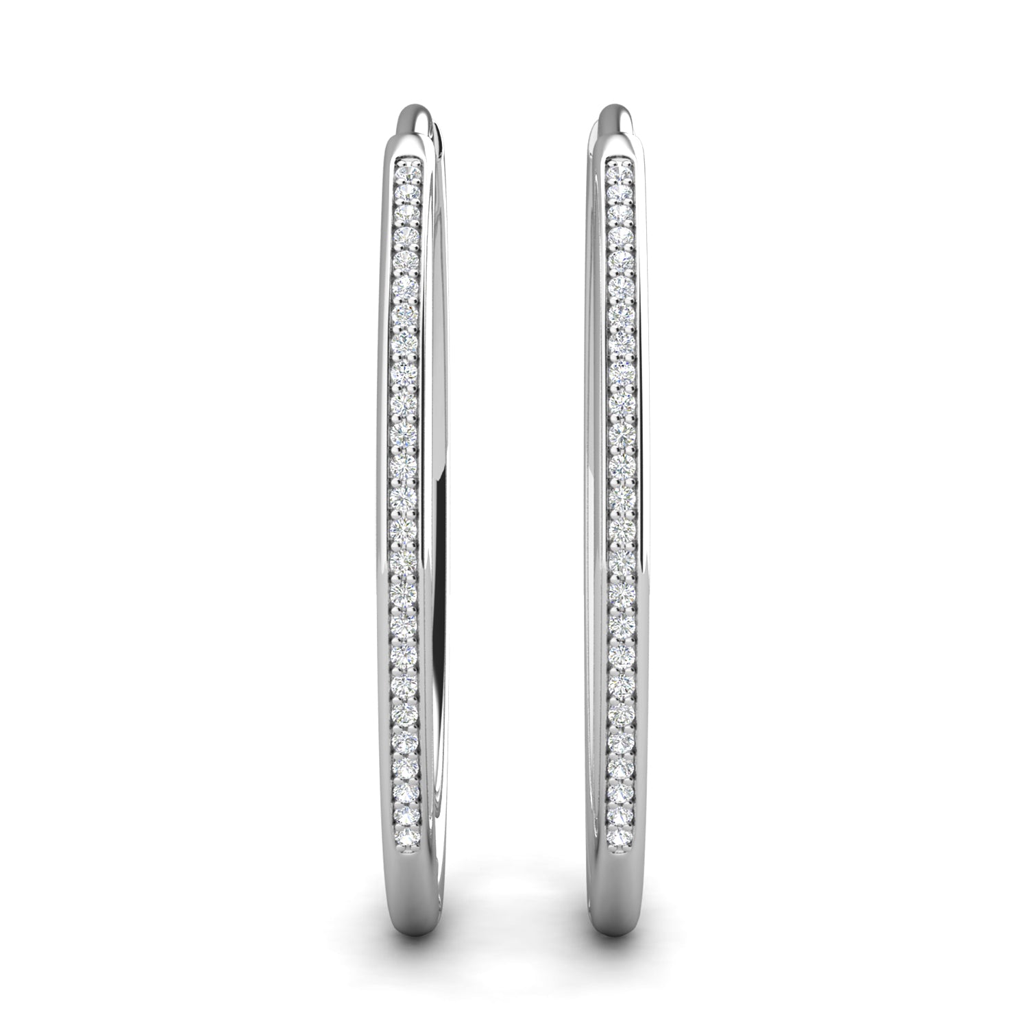 Leslie 18k White Gold Plated 38mm Hoop Earrings with Swarovski Crystals