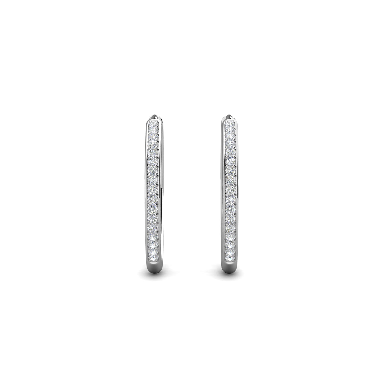 Leslie 18k White Gold Plated 10mm-40mm Hoop Earrings with Swarovski Crystals