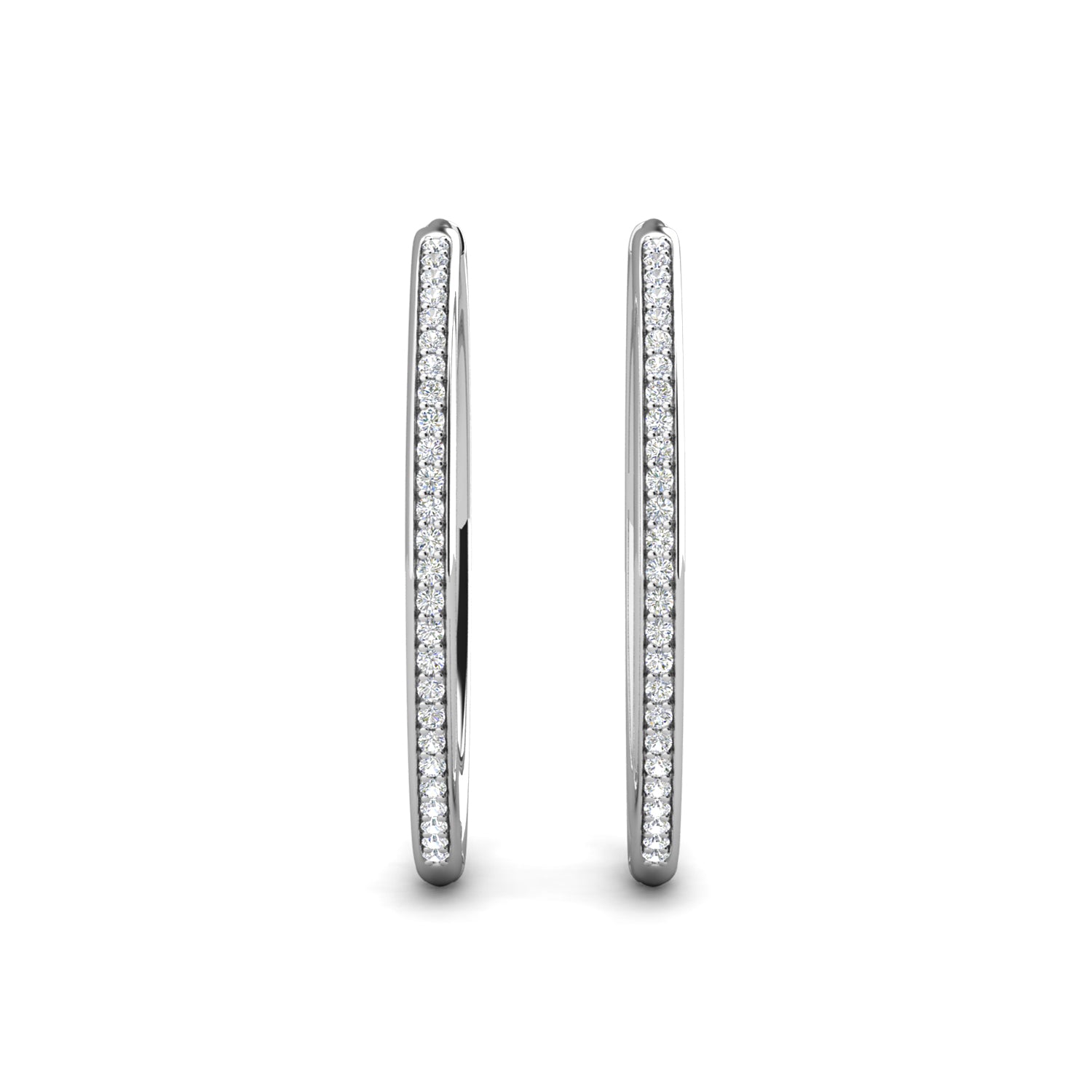 Leslie 18k White Gold Plated 10mm-40mm Hoop Earrings with Swarovski Crystals