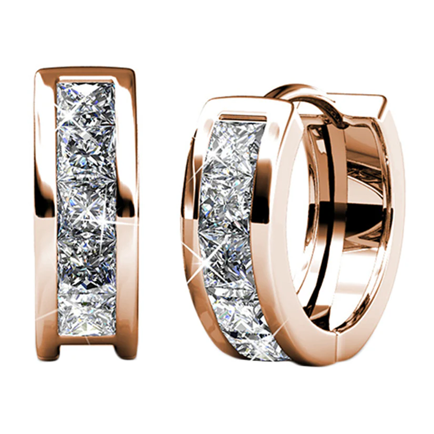 Pack of 3 - Giselle 18k Gold Plated 15mm Hoop Crystal Earrings with Swarovski Crystal