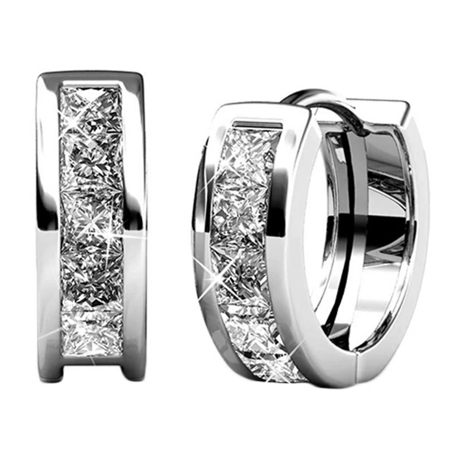 Pack of 3 - Giselle 18k Gold Plated 15mm Hoop Crystal Earrings with Swarovski Crystal