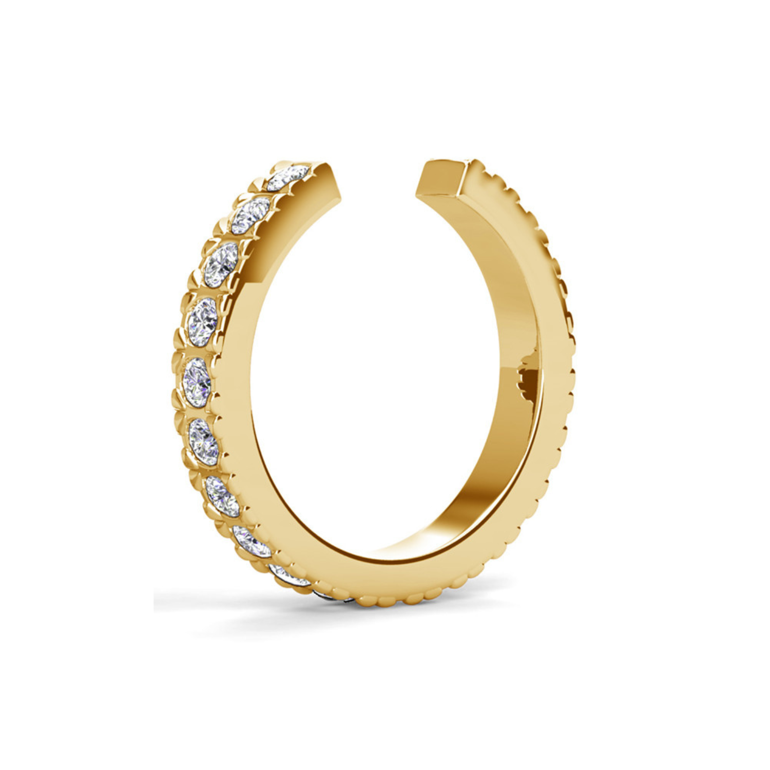 Gloria 18k White Gold Plated Hoop Ear Cuff with Swarovski Crystals