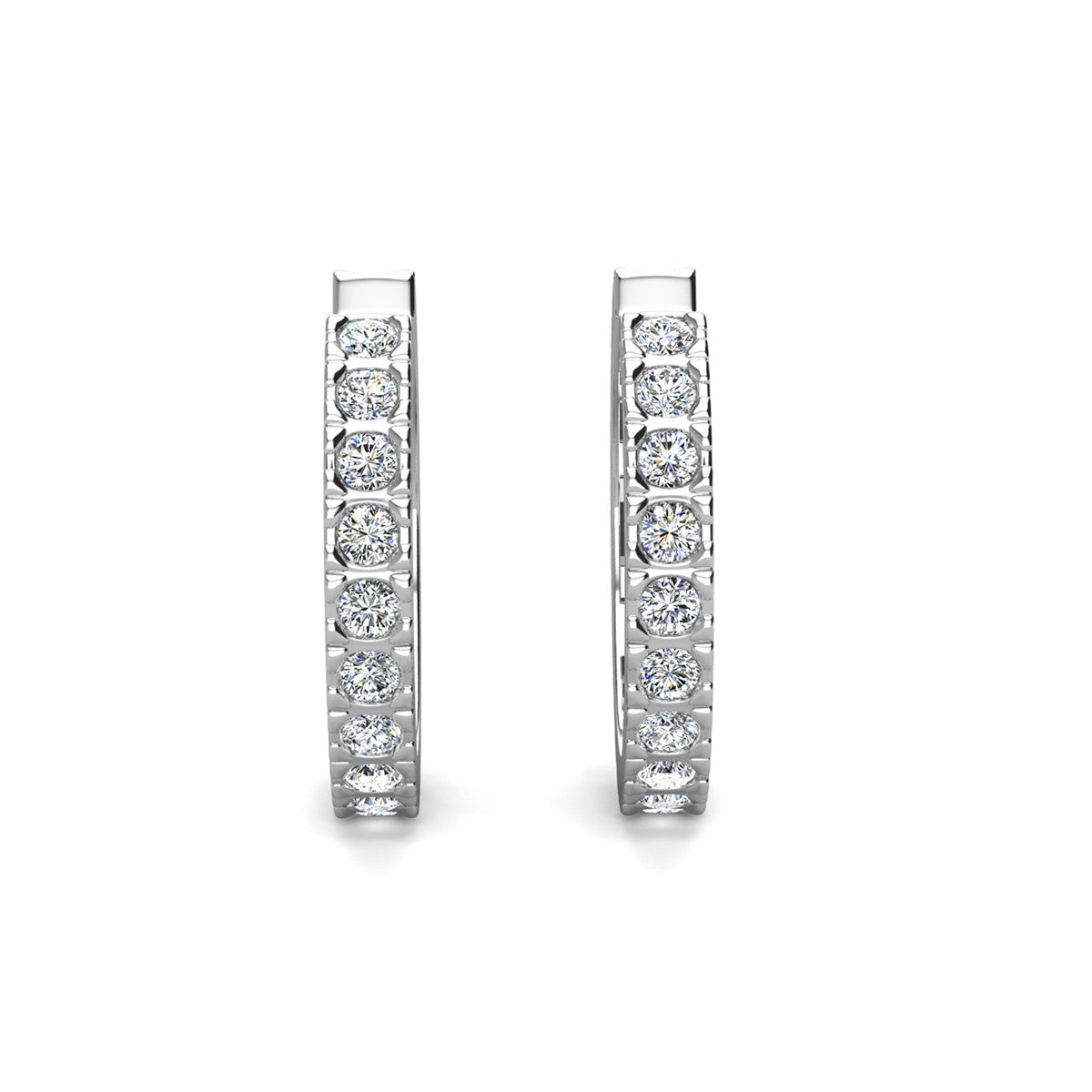 Gloria 18k White Gold Plated Hoop Ear Cuffs with Swarovski Crystals