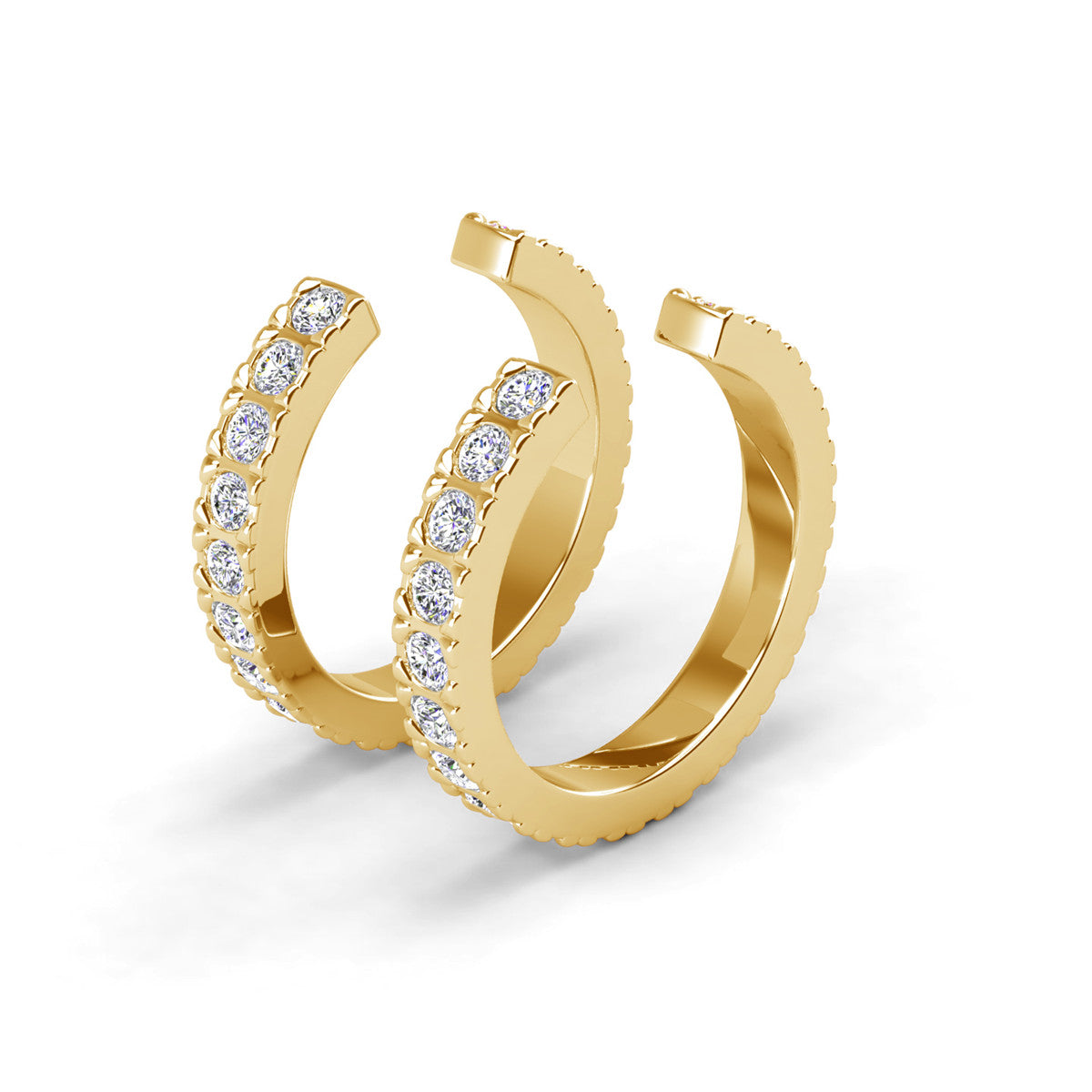 Gloria 18k White Gold Plated Hoop Ear Cuffs with Swarovski Crystals