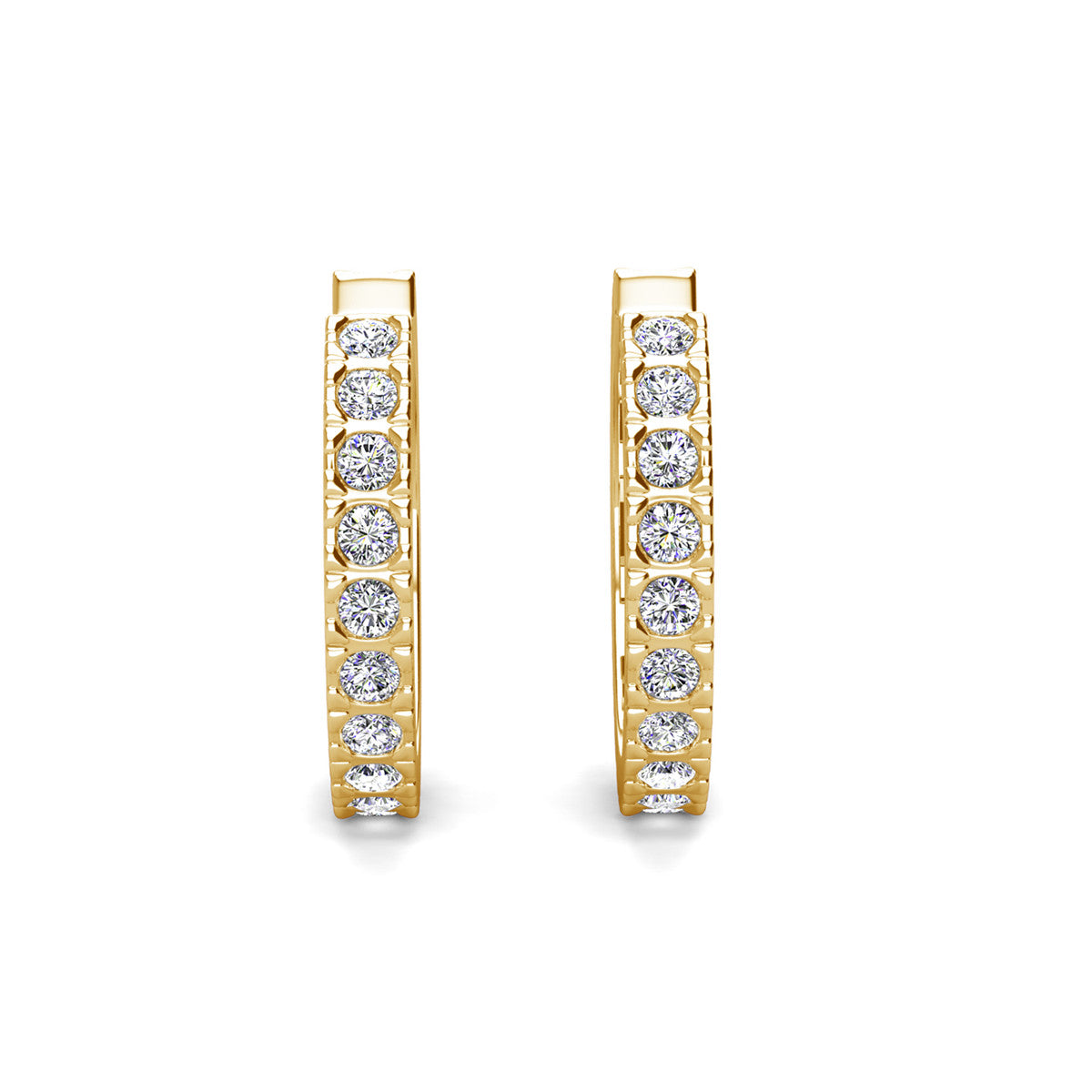 Gloria 18k White Gold Plated Hoop Ear Cuffs with Swarovski Crystals