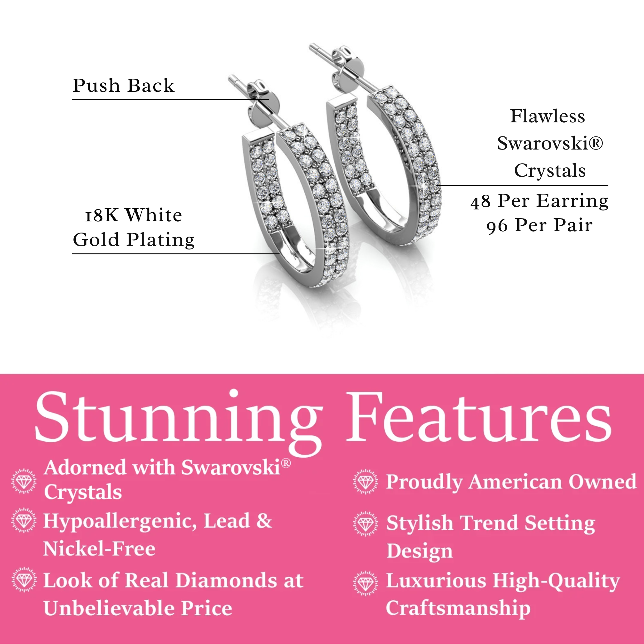 Grace 18k 白金镀金圆形耳环