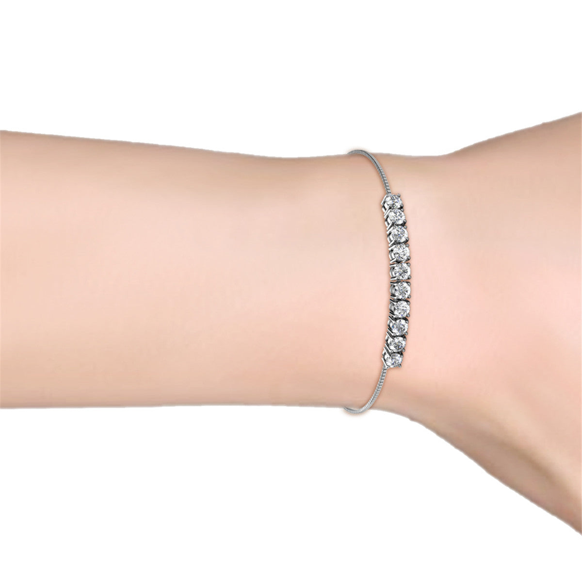 Cameron 18k White Gold Plated Bracelet with Swarovski Crystals